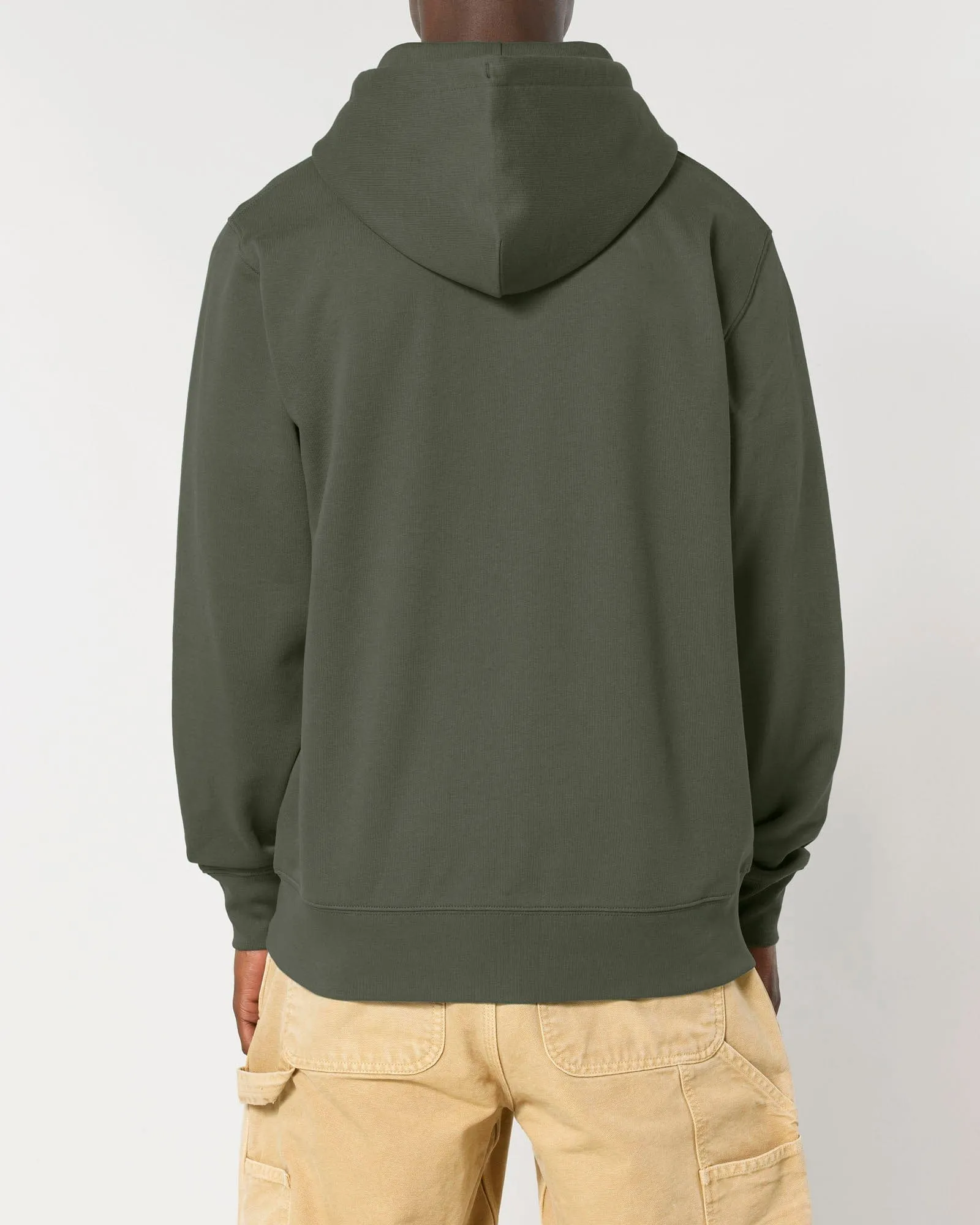 Men's Organic Cotton Relaxed Fit Zip Hoodie | Pine Green Khaki