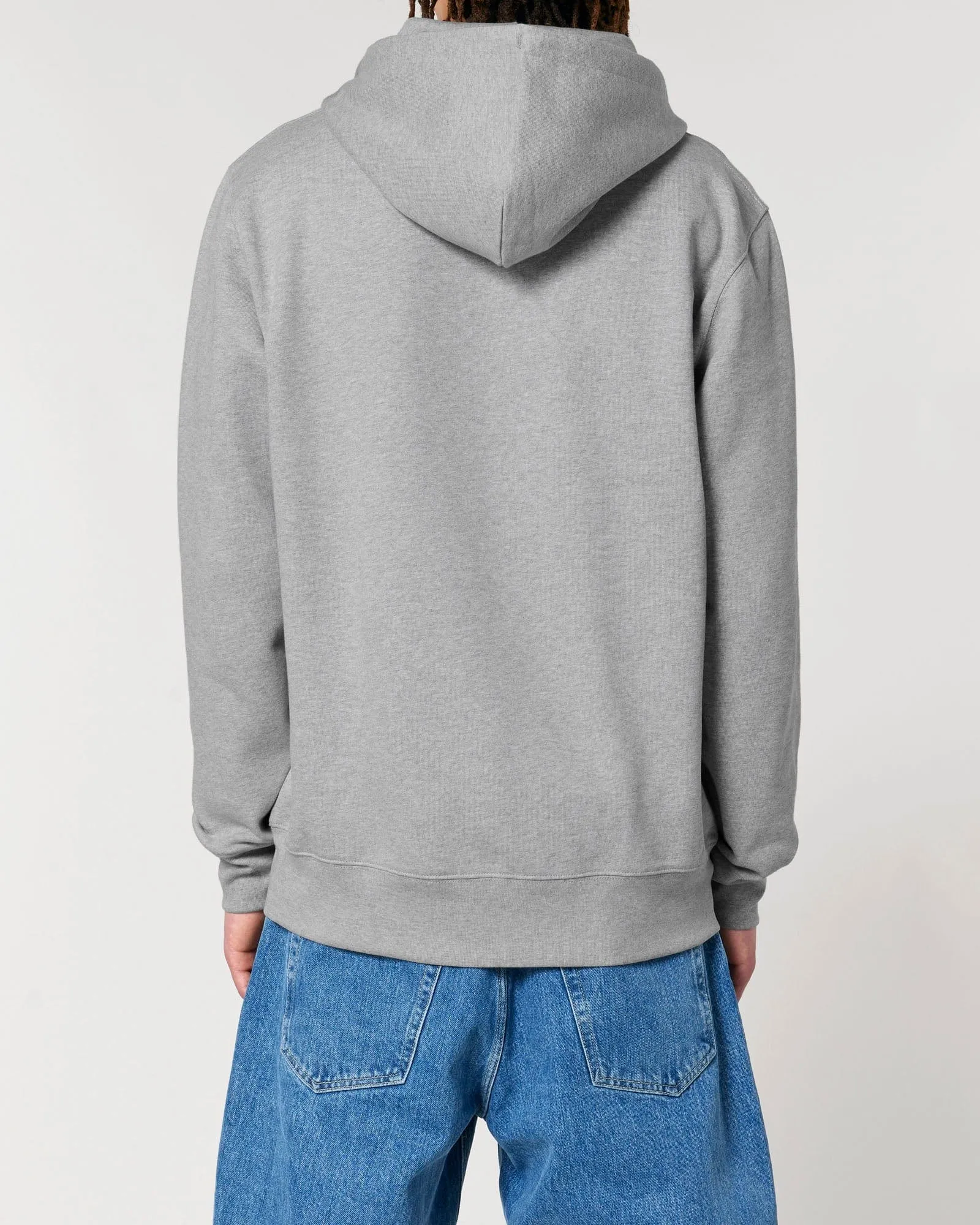 Men's Organic Cotton Relaxed Fit Zip Hoodie | Rock Grey Marl