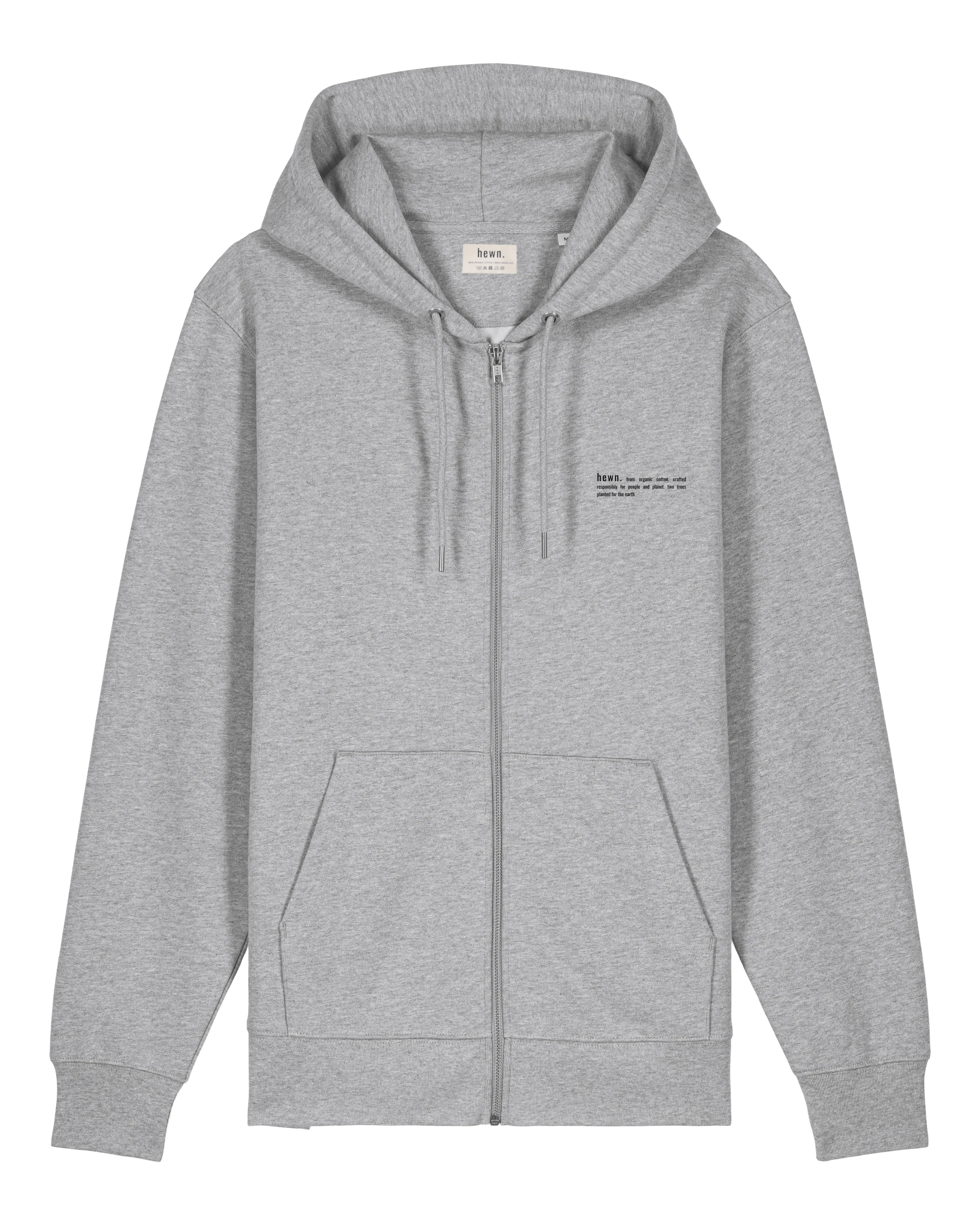 Men's Organic Cotton Relaxed Fit Zip Hoodie | Rock Grey Marl