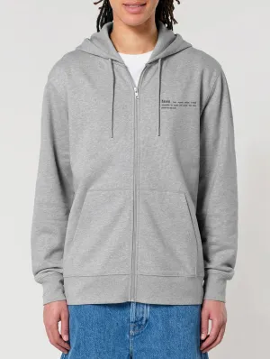 Men's Organic Cotton Relaxed Fit Zip Hoodie | Rock Grey Marl