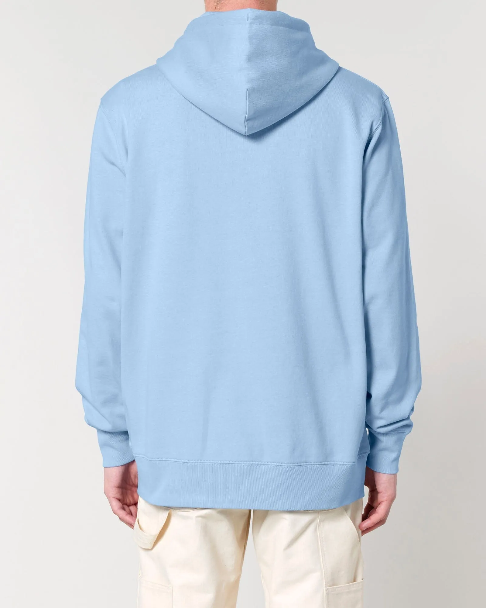 Men's Organic Cotton Relaxed Fit Zip Hoodie | Sky Blue