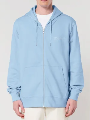 Men's Organic Cotton Relaxed Fit Zip Hoodie | Sky Blue
