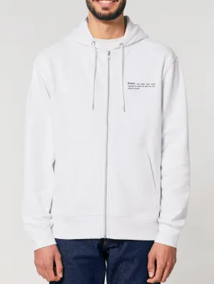 Men's Organic Cotton Relaxed Fit Zip Hoodie | Snow White