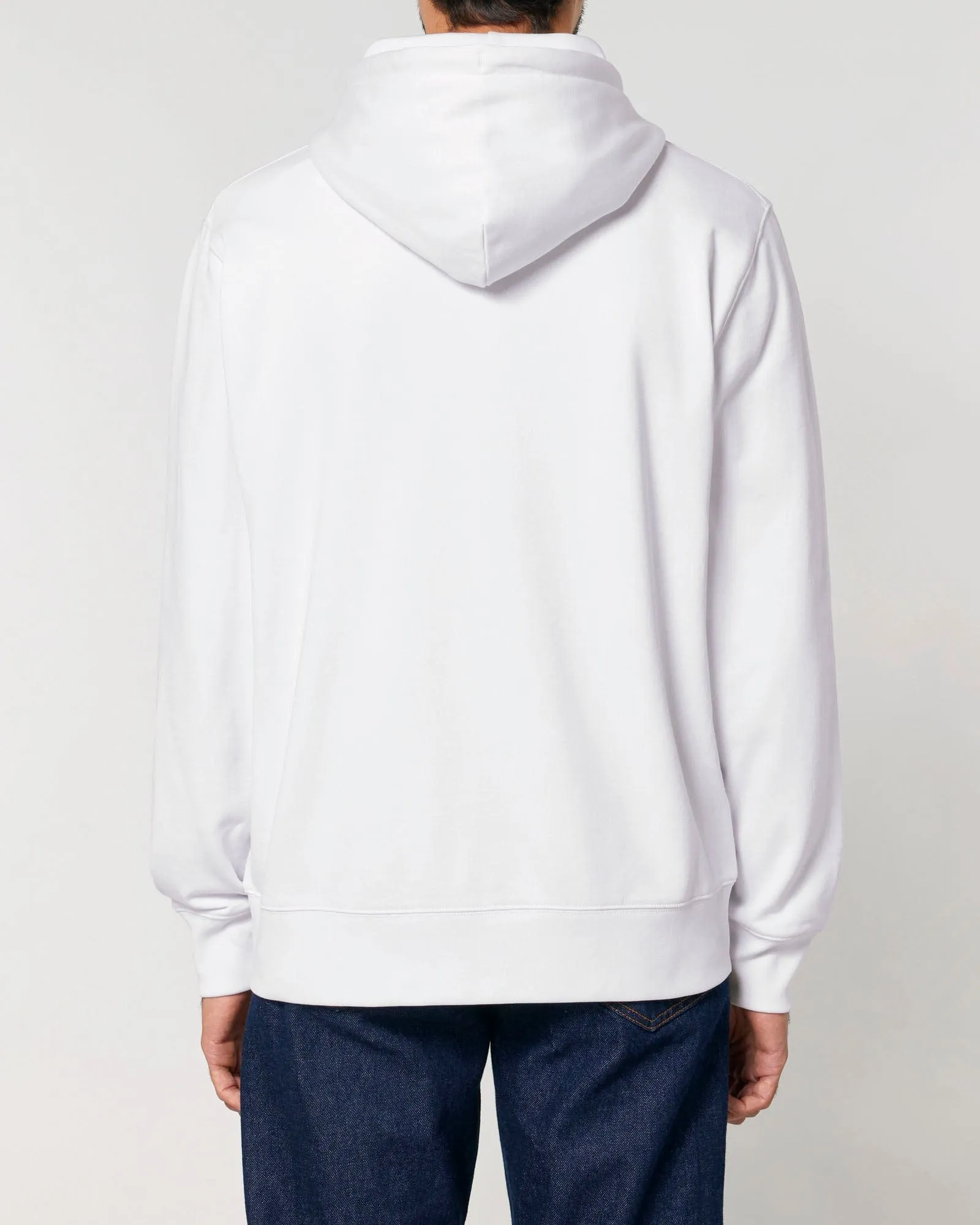 Men's Organic Cotton Relaxed Fit Zip Hoodie | Snow White