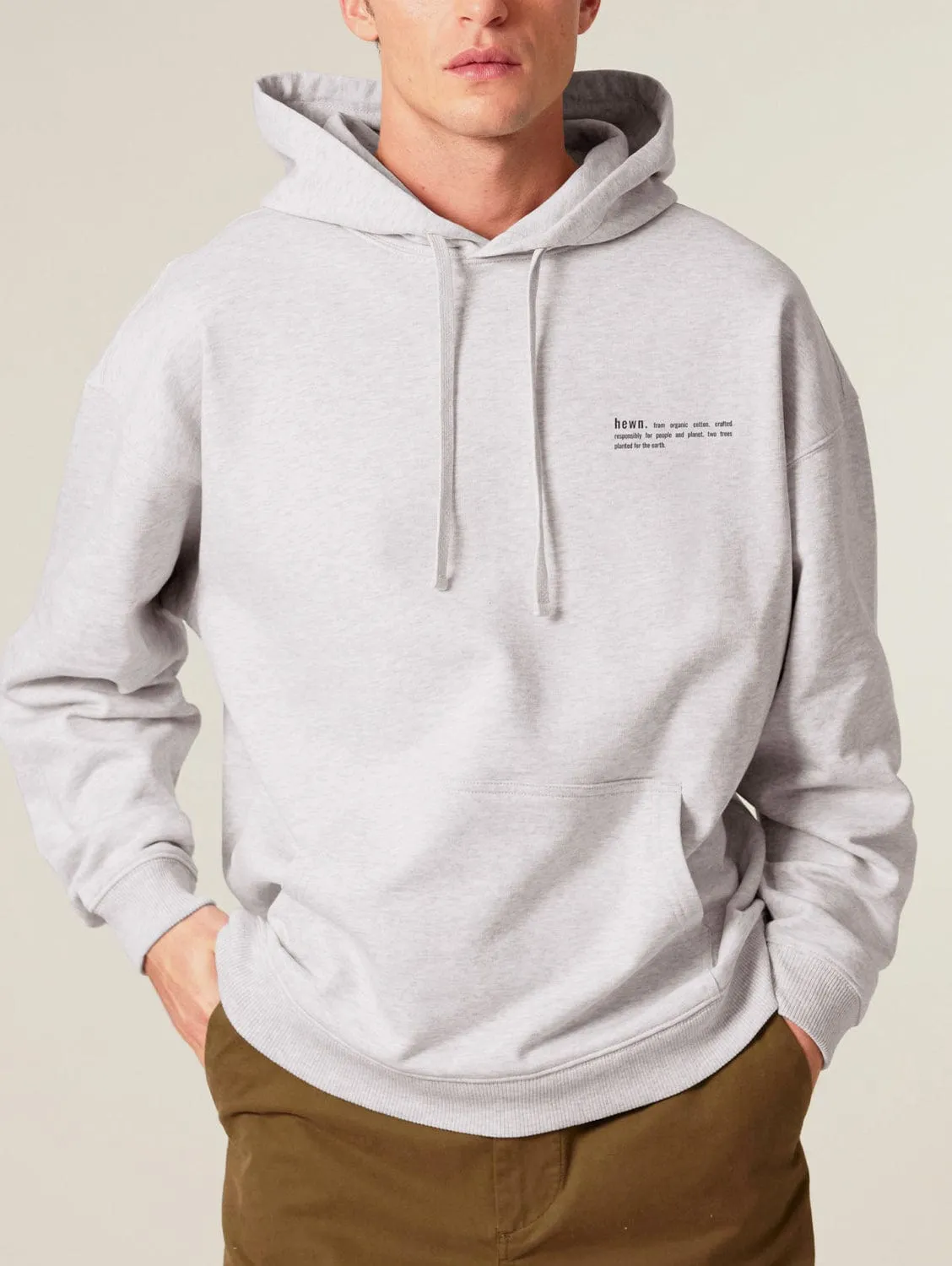 Men's Organic Cotton Signature Oversized Hoodie | Cloud Grey Marl