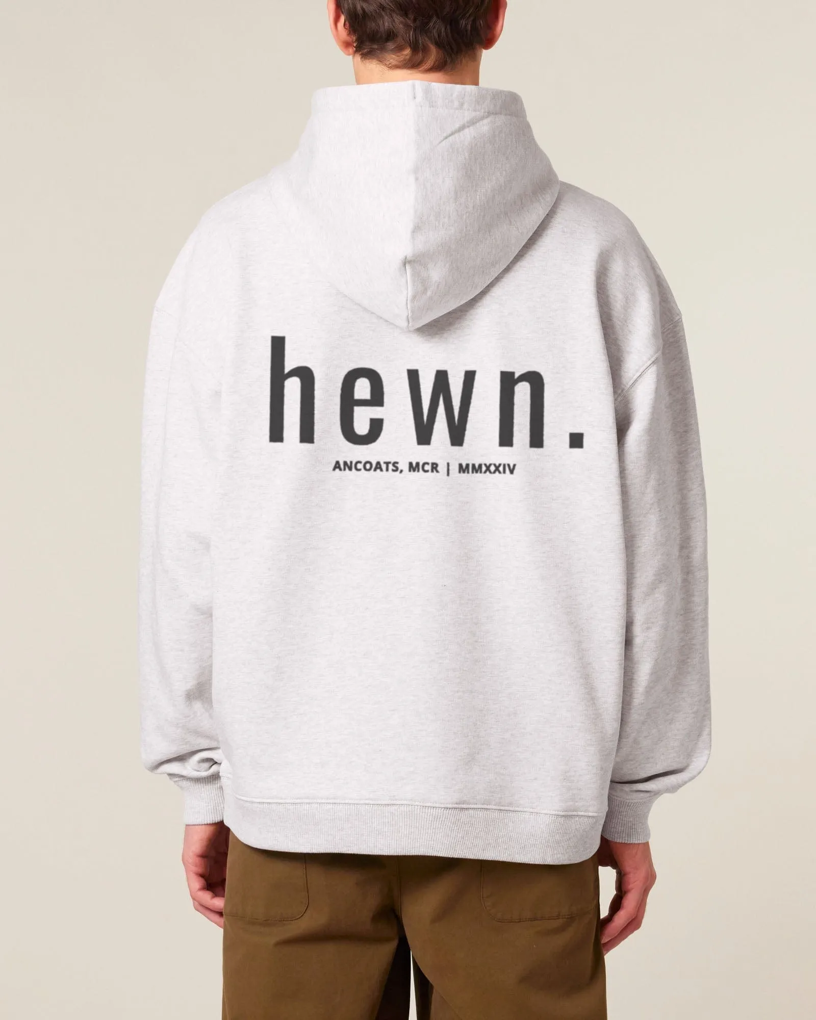 Men's Organic Cotton Signature Oversized Hoodie | Cloud Grey Marl