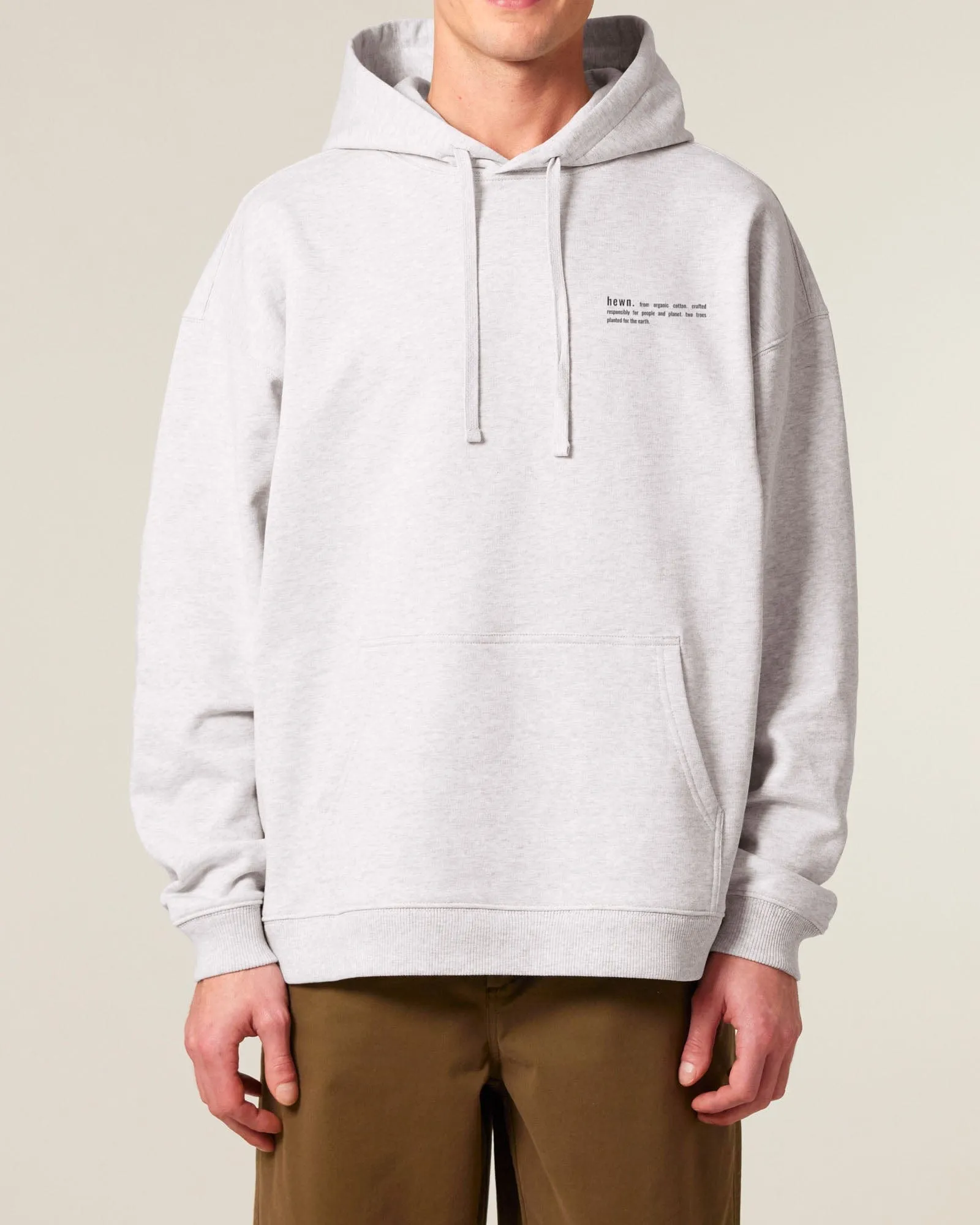 Men's Organic Cotton Signature Oversized Hoodie | Cloud Grey Marl