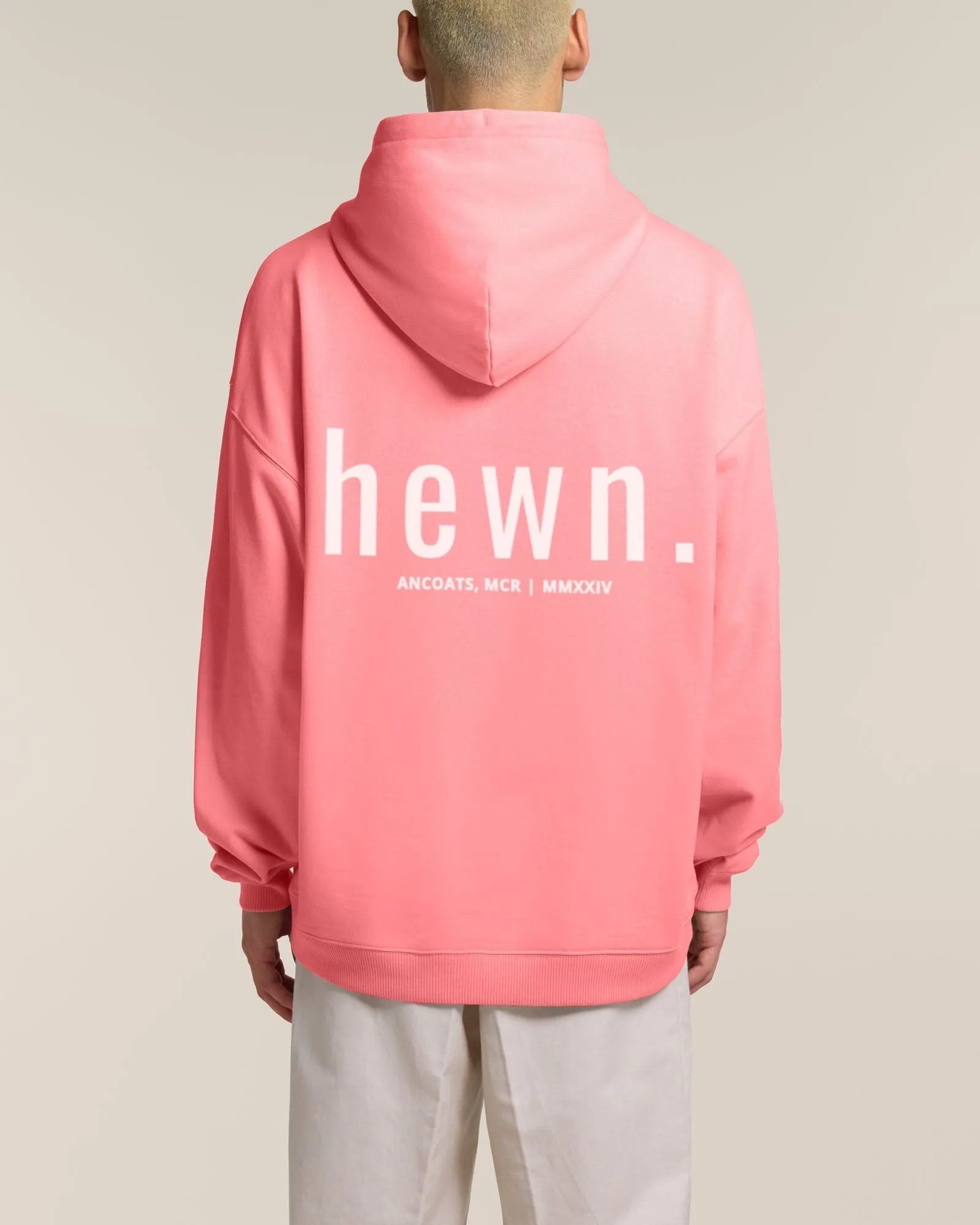 Men's Organic Cotton Signature Oversized Hoodie | Flamingo Pink