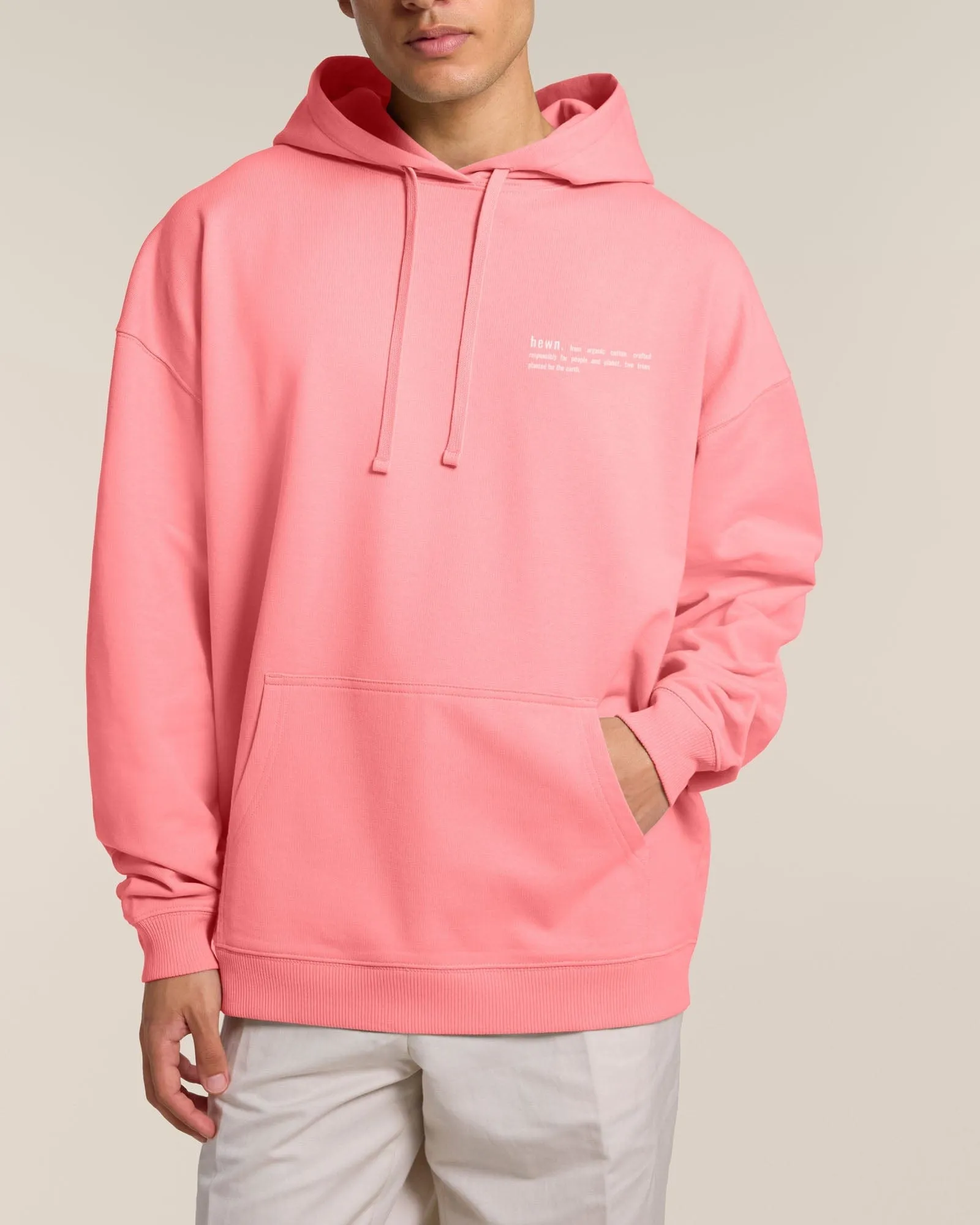 Men's Organic Cotton Signature Oversized Hoodie | Flamingo Pink
