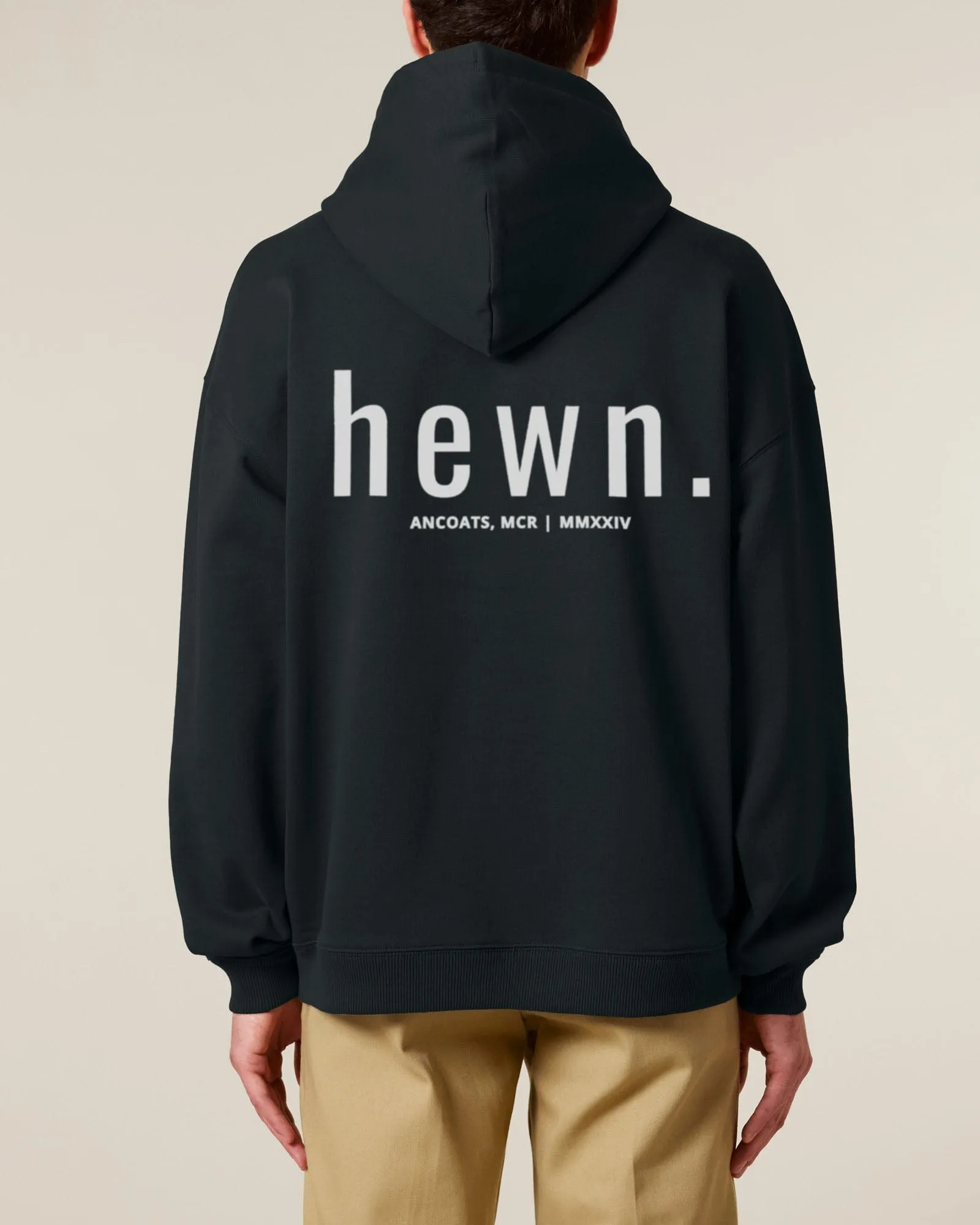 Men's Organic Cotton Signature Oversized Hoodie | Jet Black