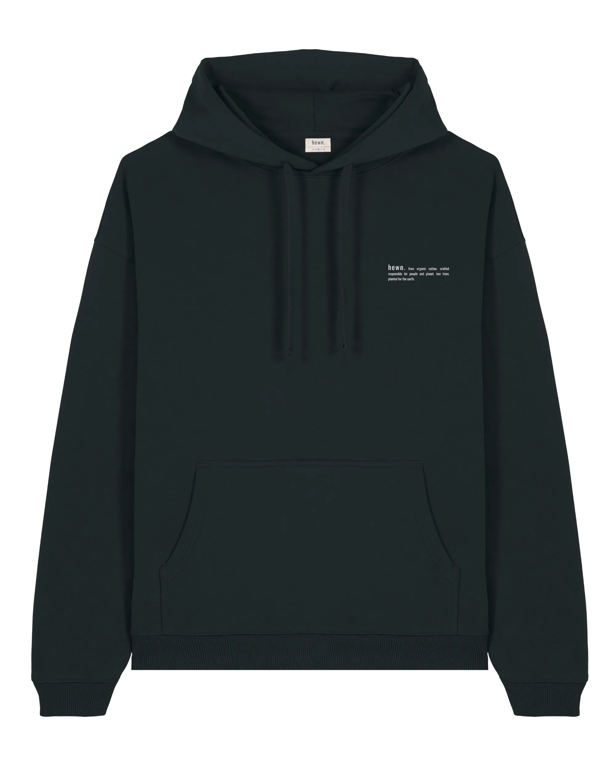 Men's Organic Cotton Signature Oversized Hoodie | Jet Black