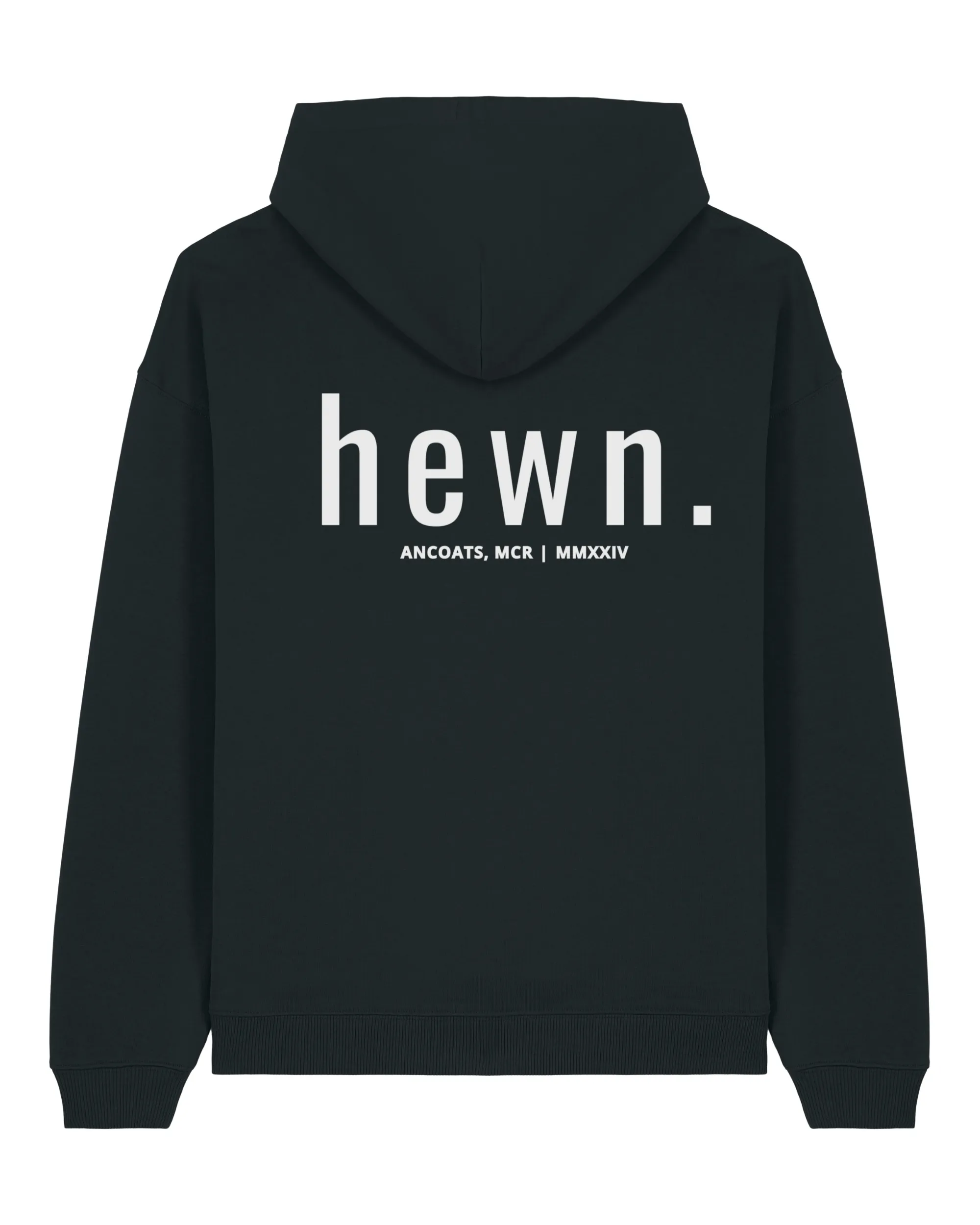 Men's Organic Cotton Signature Oversized Hoodie | Jet Black