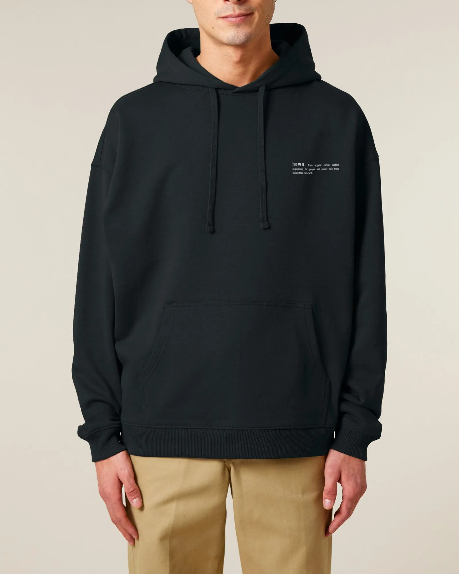 Men's Organic Cotton Signature Oversized Hoodie | Jet Black