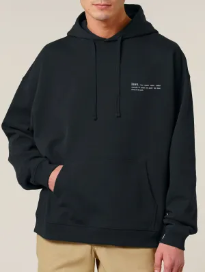 Men's Organic Cotton Signature Oversized Hoodie | Jet Black