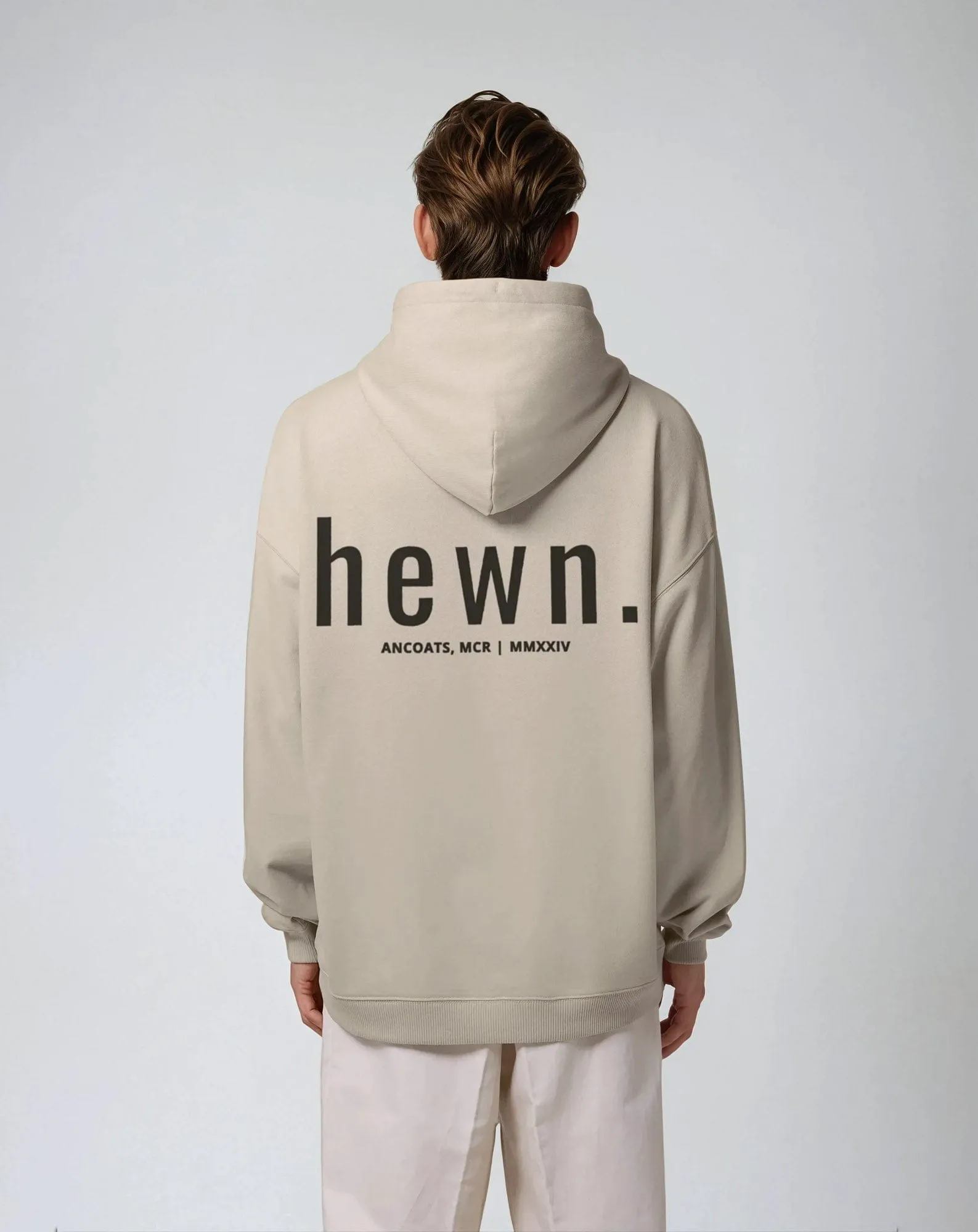 Men's Organic Cotton Signature Oversized Hoodie | Limestone Grey
