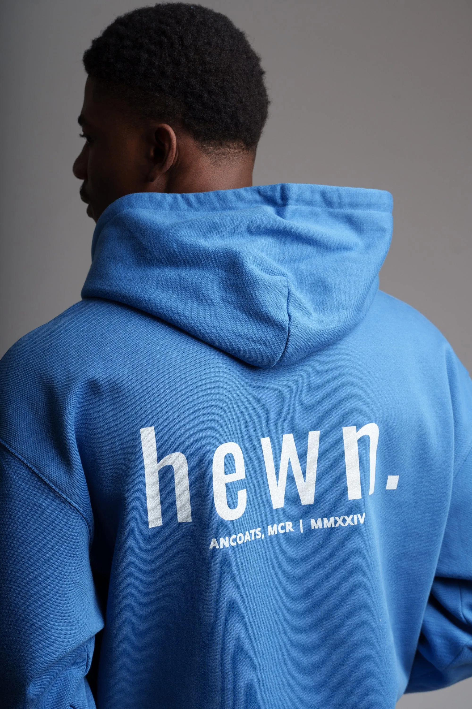 Men's Organic Cotton Signature Oversized Hoodie | Morpho Blue