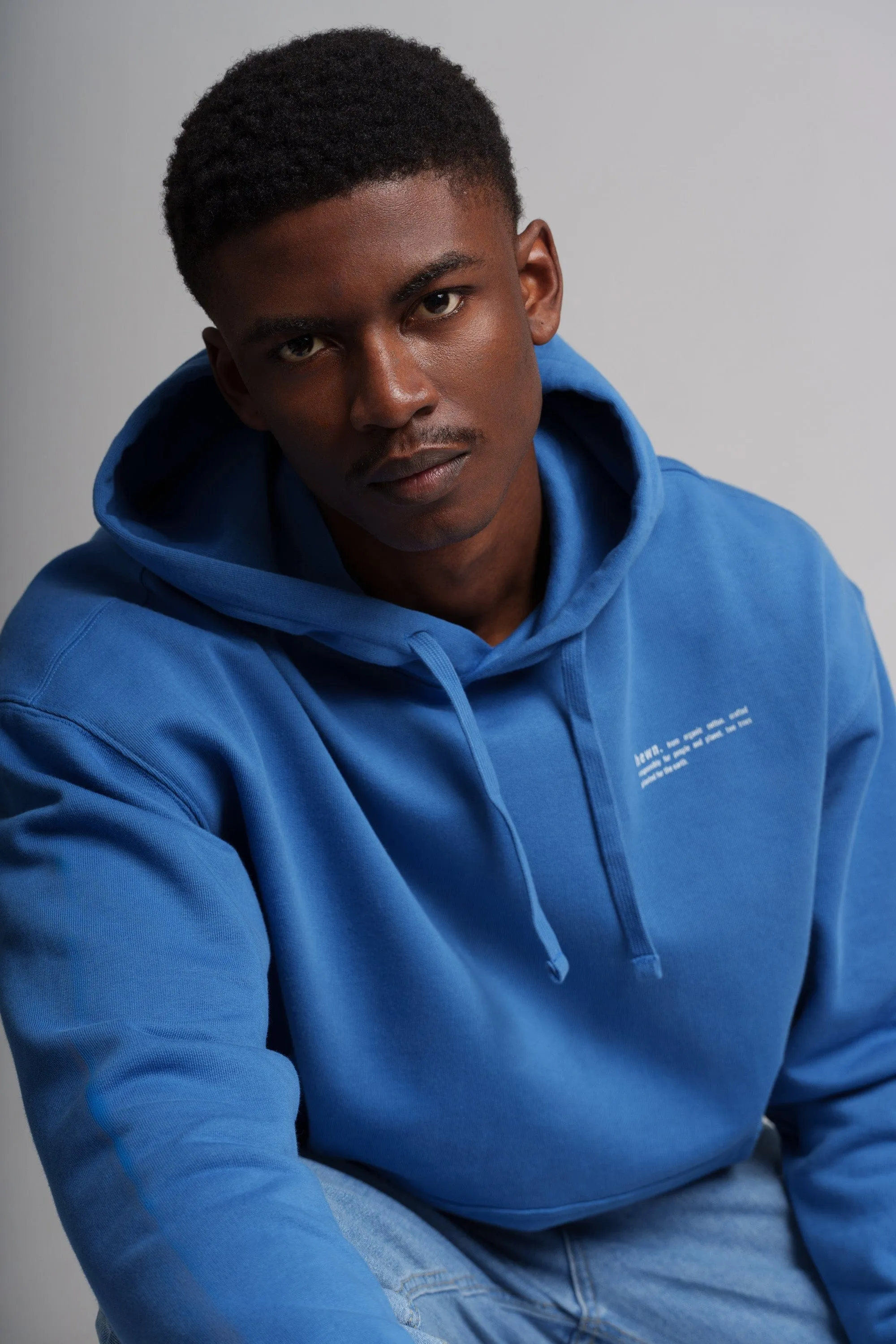 Men's Organic Cotton Signature Oversized Hoodie | Morpho Blue