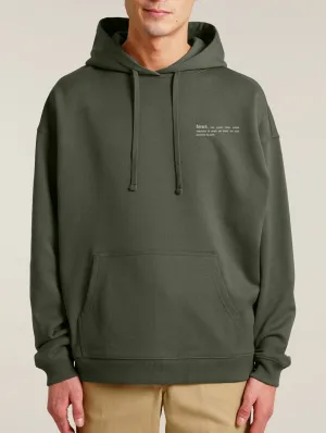 Men's Organic Cotton Signature Oversized Hoodie | Pine Green Khaki