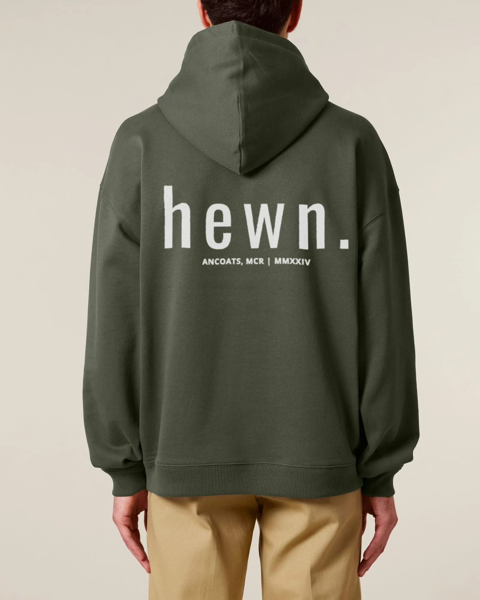 Men's Organic Cotton Signature Oversized Hoodie | Pine Green Khaki