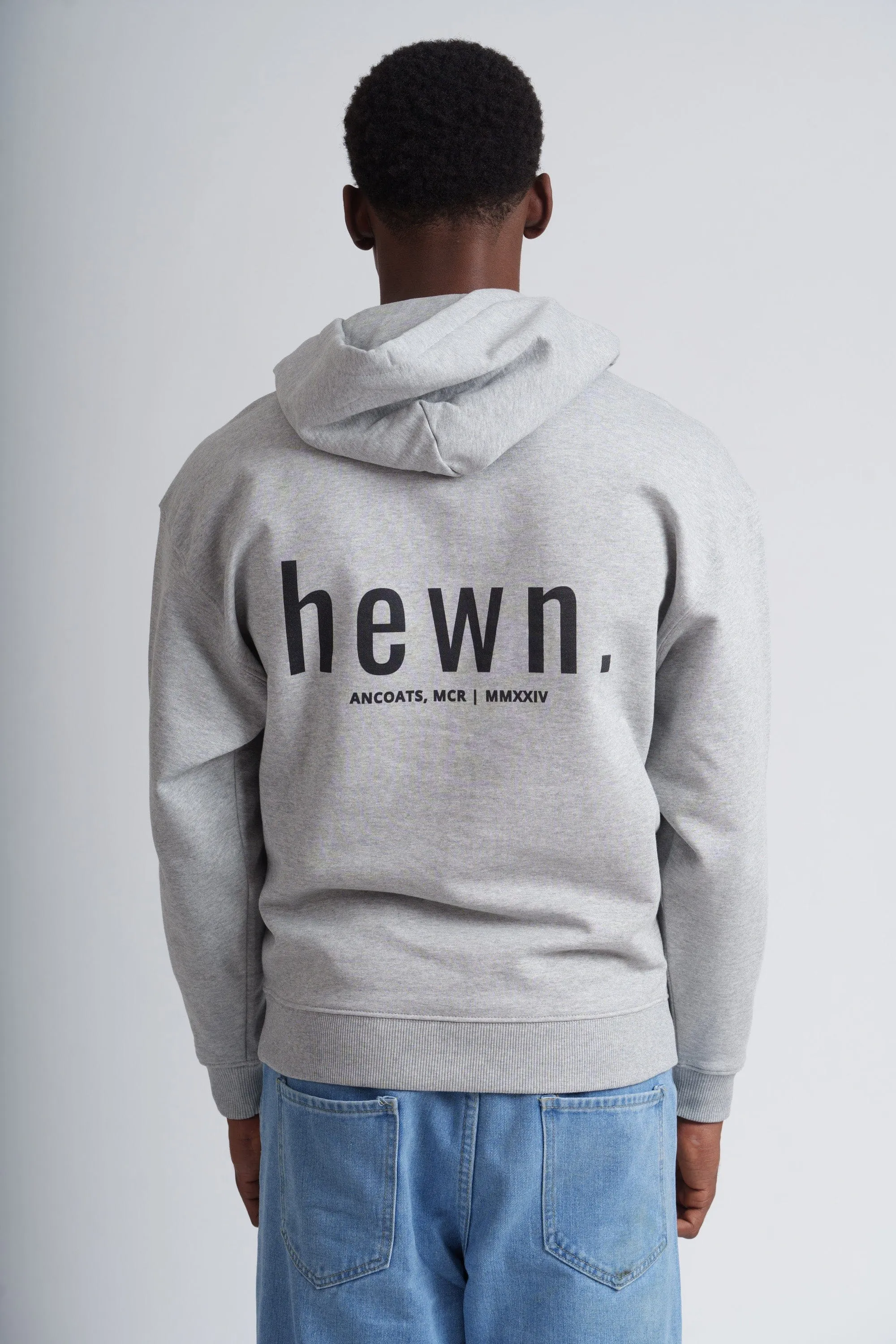 Men's Organic Cotton Signature Oversized Hoodie | Rock Grey Marl