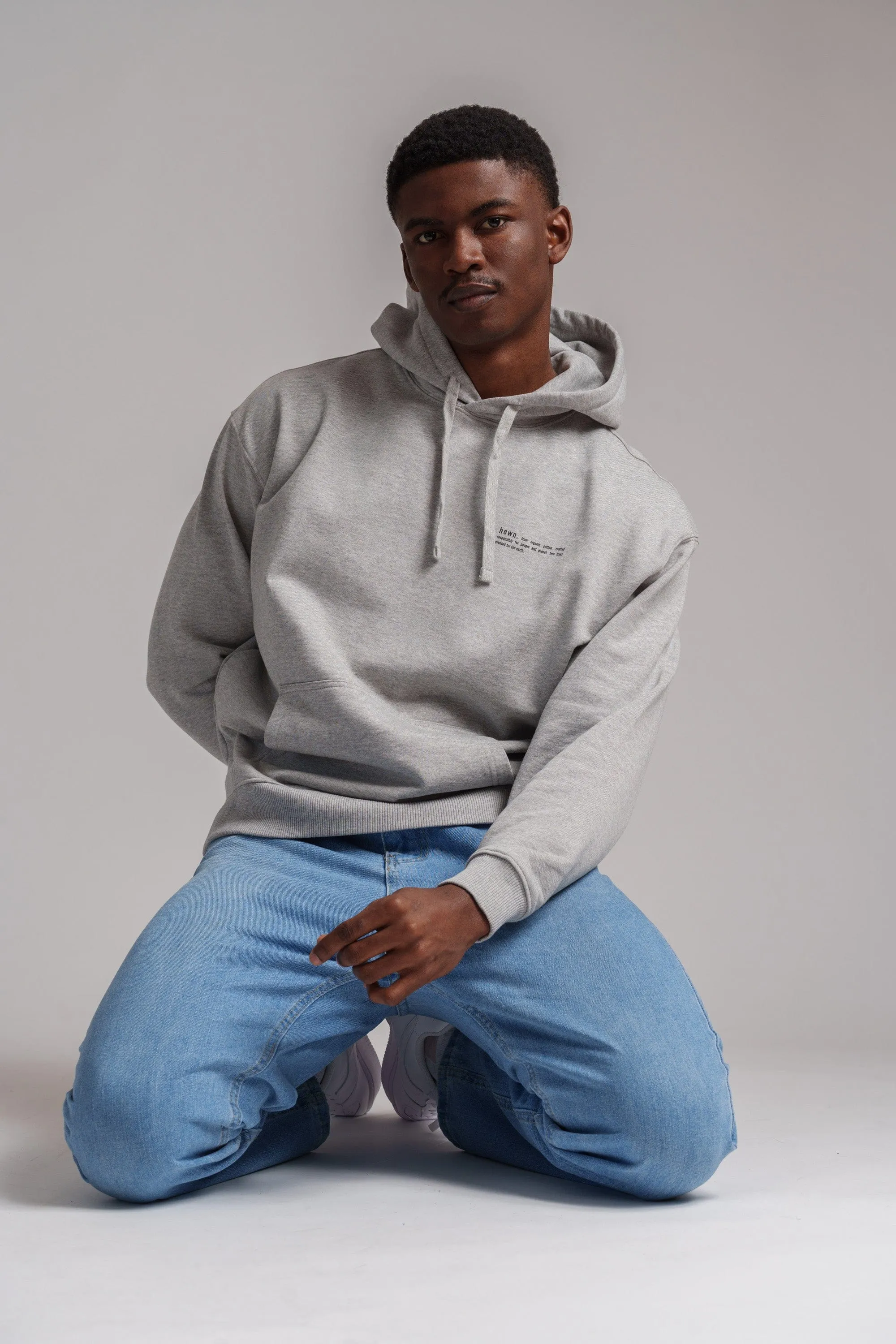 Men's Organic Cotton Signature Oversized Hoodie | Rock Grey Marl