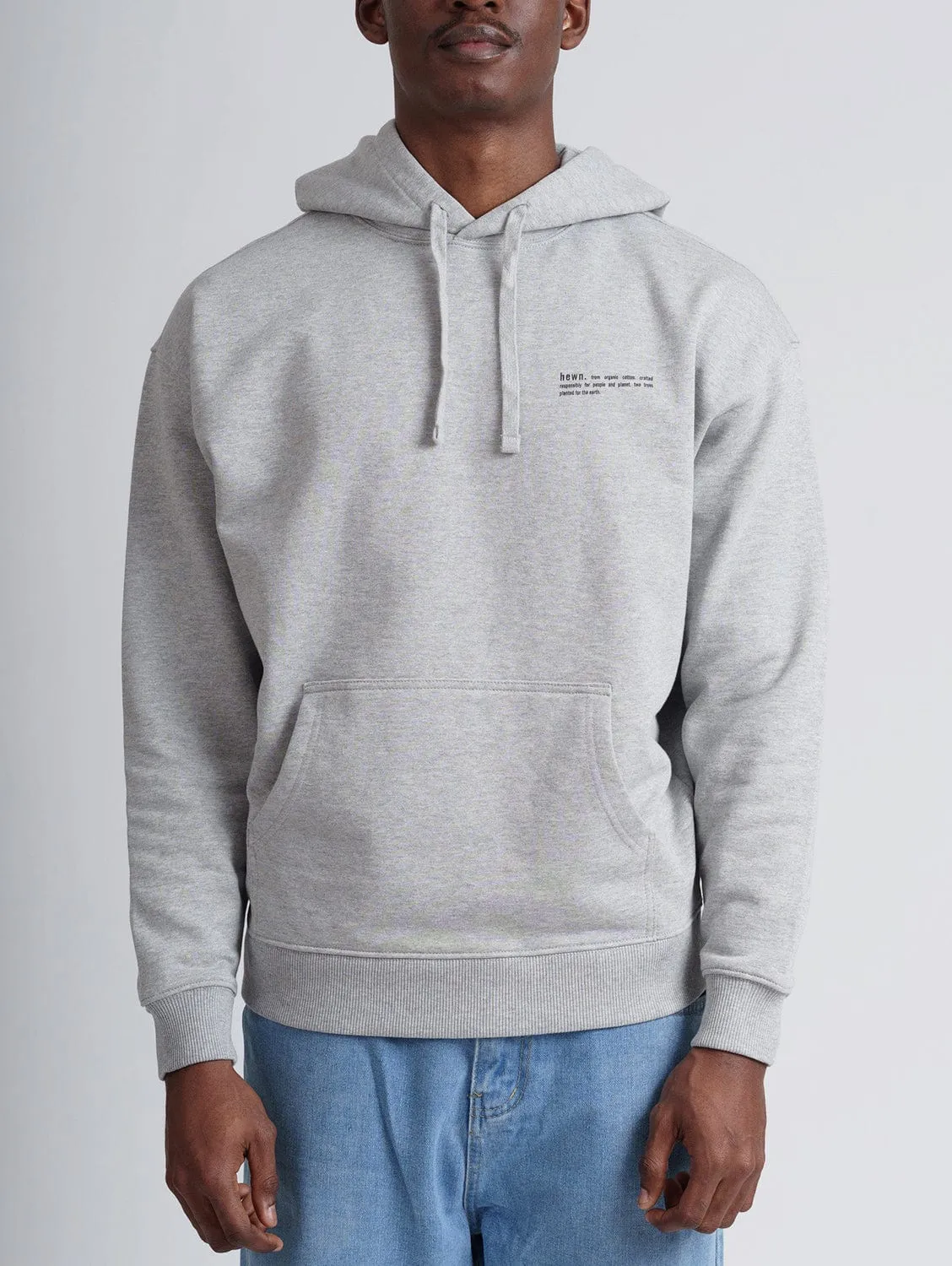 Men's Organic Cotton Signature Oversized Hoodie | Rock Grey Marl