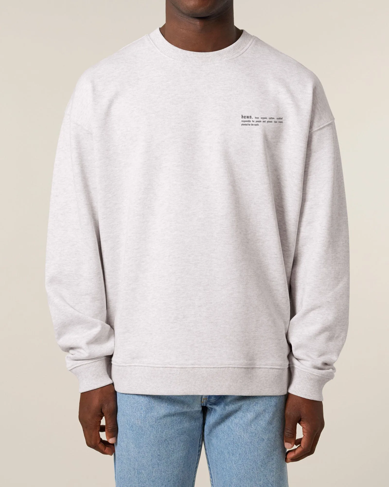 Men's Organic Cotton Signature Oversized Sweatshirt | Cloud Grey Marl
