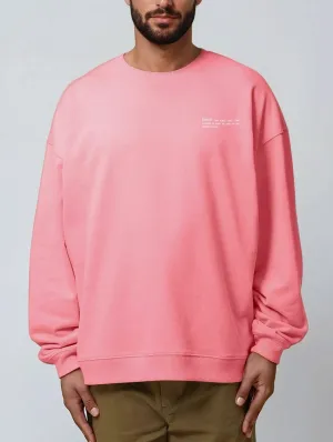 Men's Organic Cotton Signature Oversized Sweatshirt | Flamingo Pink
