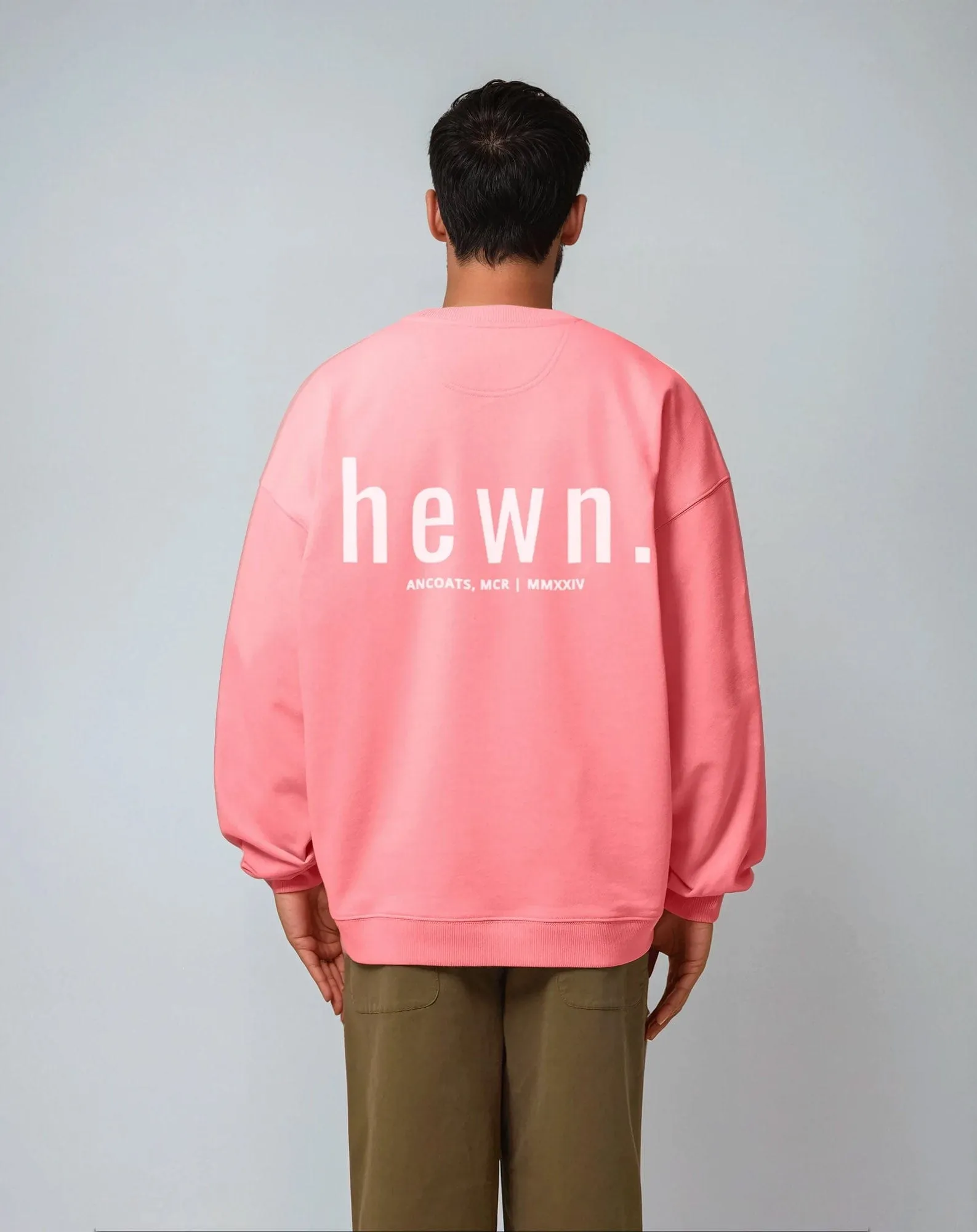 Men's Organic Cotton Signature Oversized Sweatshirt | Flamingo Pink