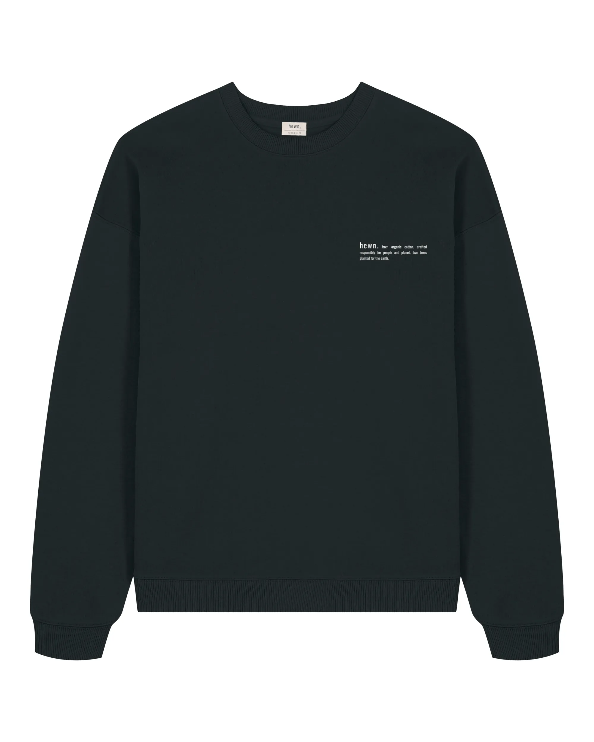 Men's Organic Cotton Signature Oversized Sweatshirt | Jet Black