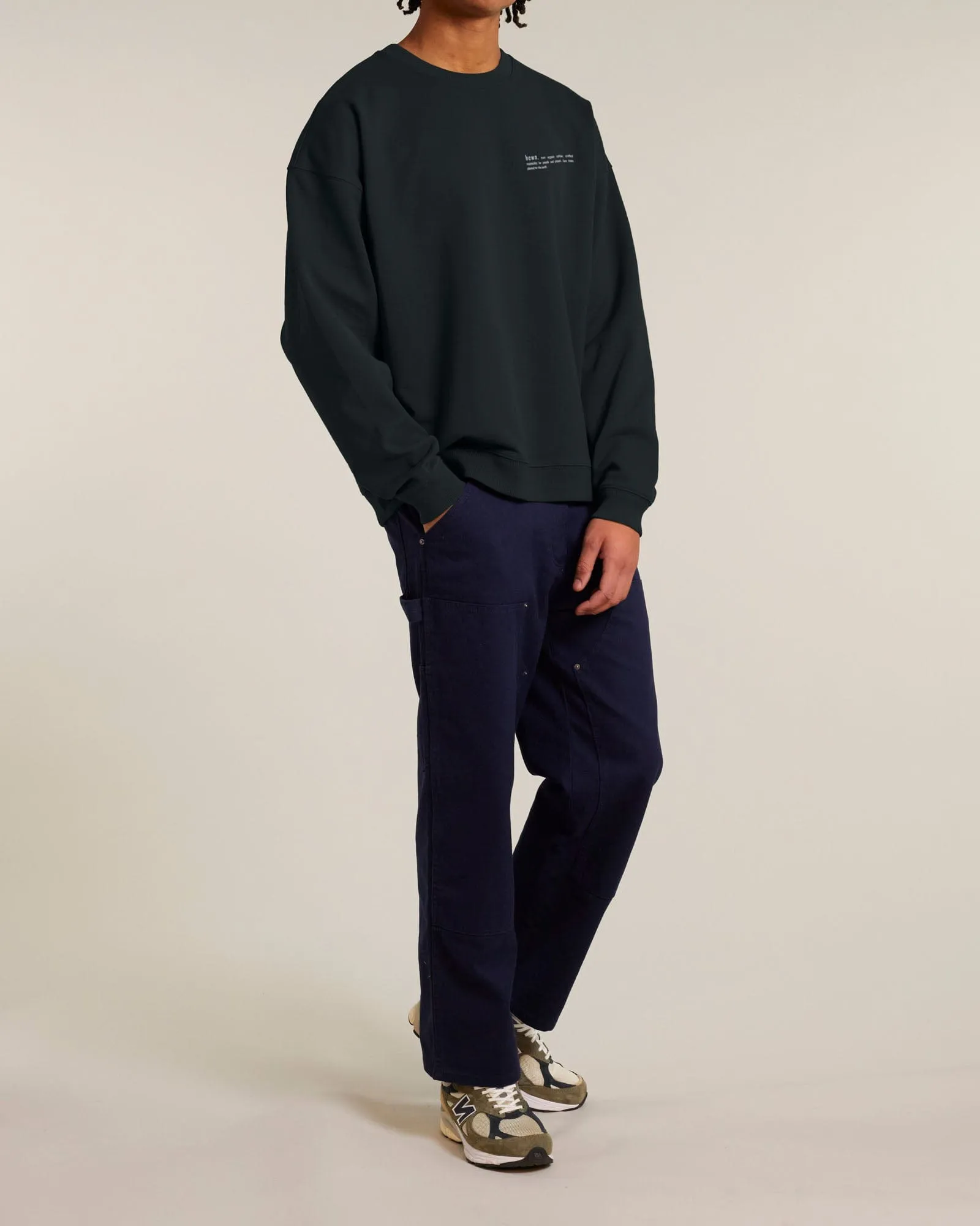Men's Organic Cotton Signature Oversized Sweatshirt | Jet Black