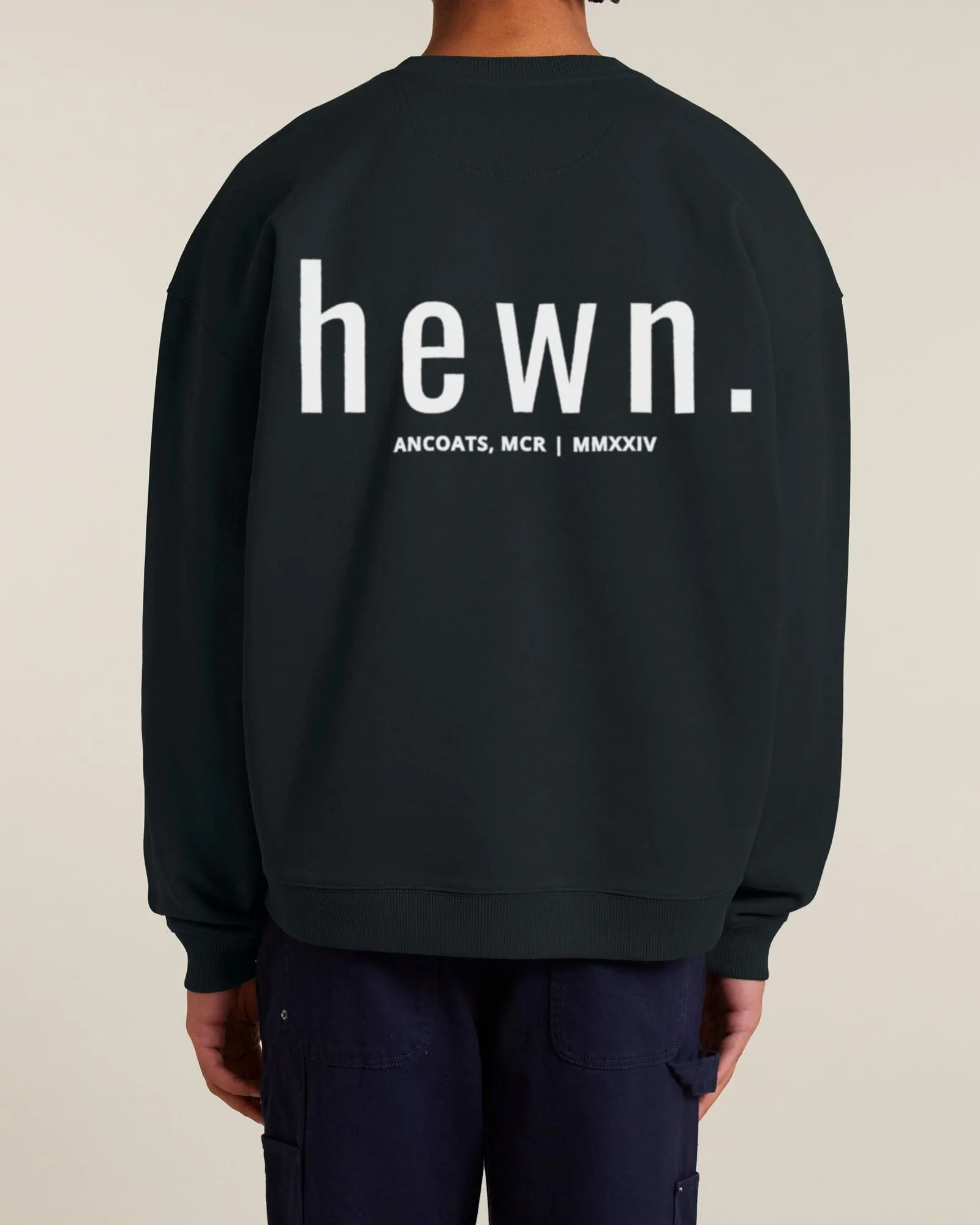 Men's Organic Cotton Signature Oversized Sweatshirt | Jet Black