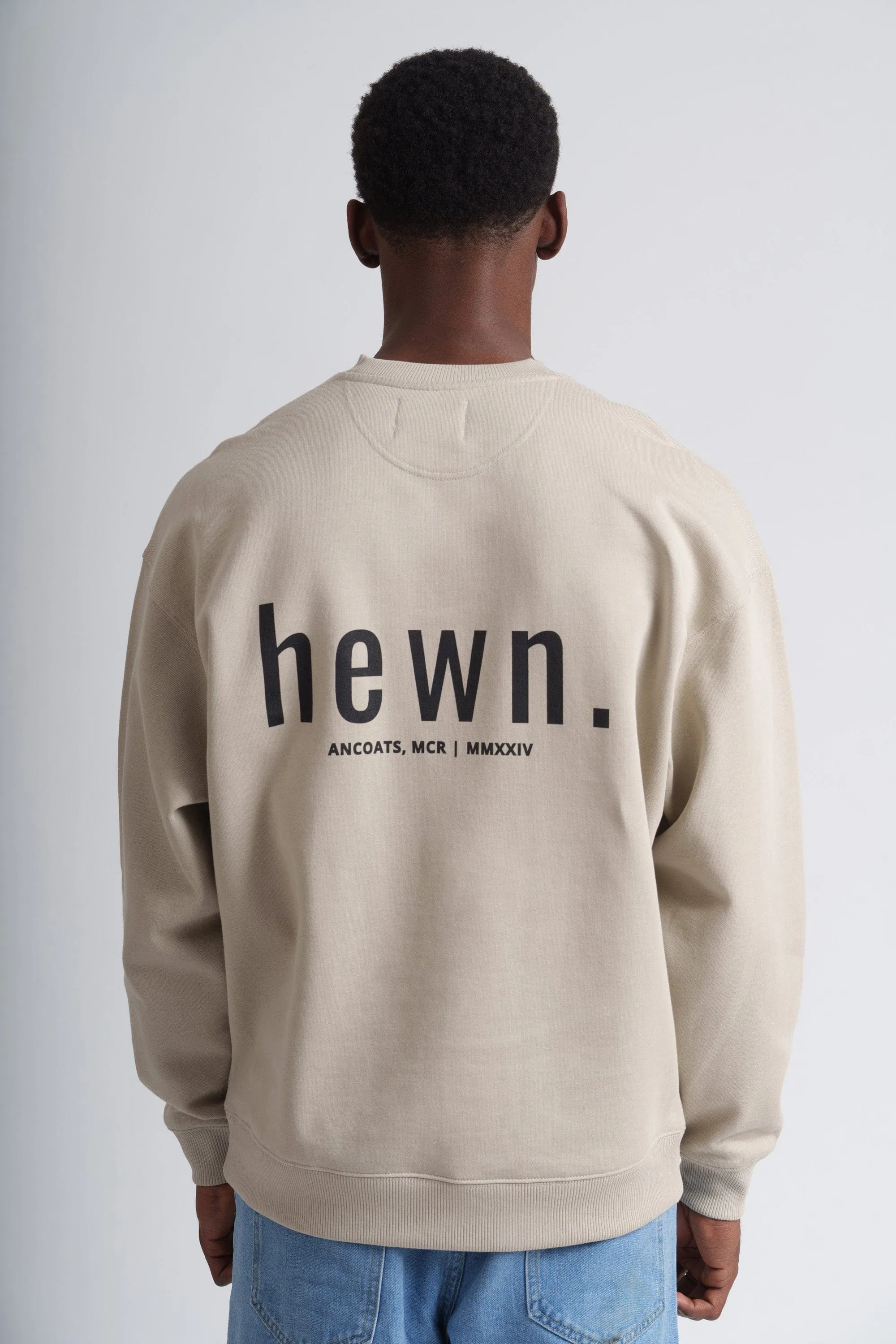 Men's Organic Cotton Signature Oversized Sweatshirt | Limestone Grey