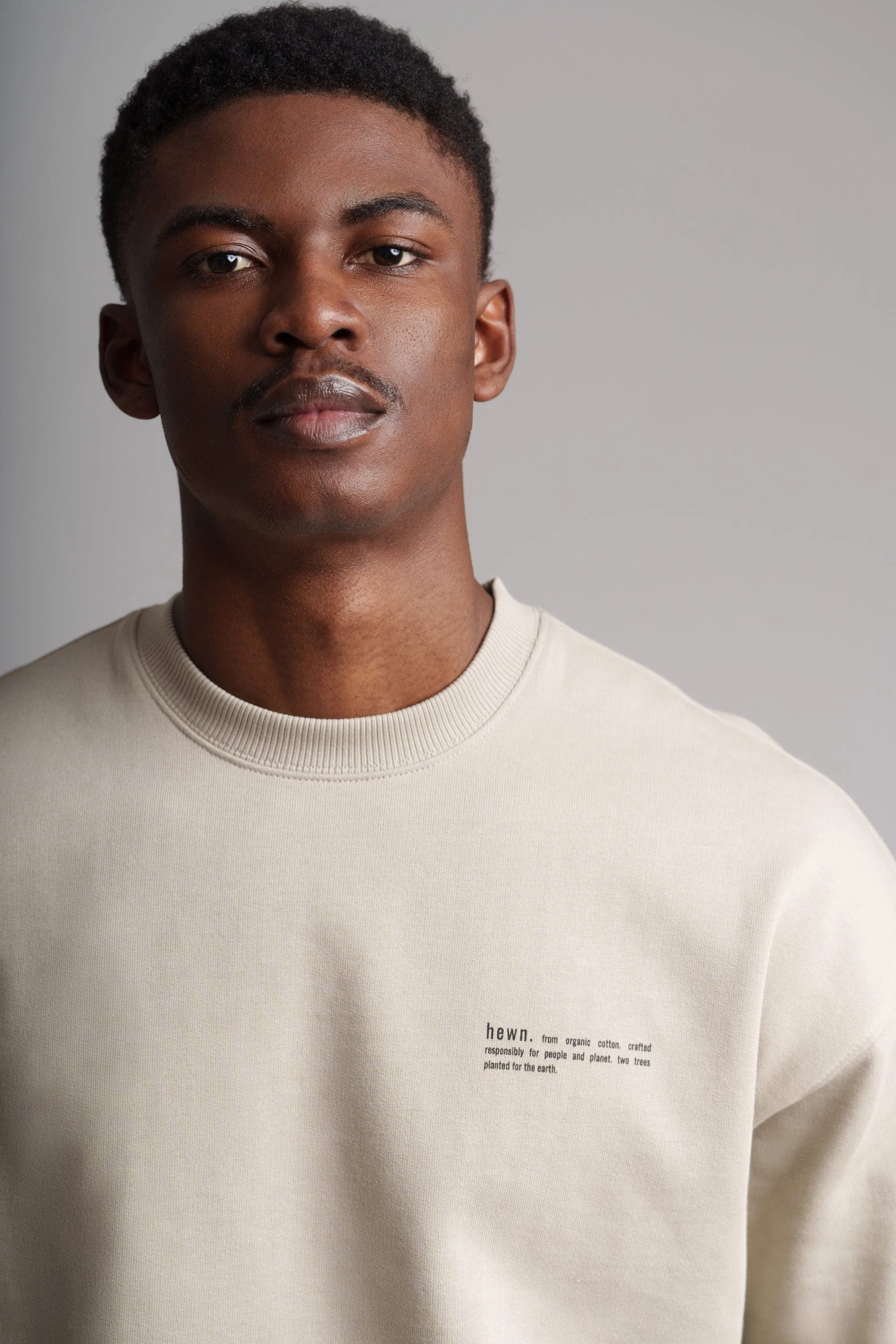 Men's Organic Cotton Signature Oversized Sweatshirt | Limestone Grey