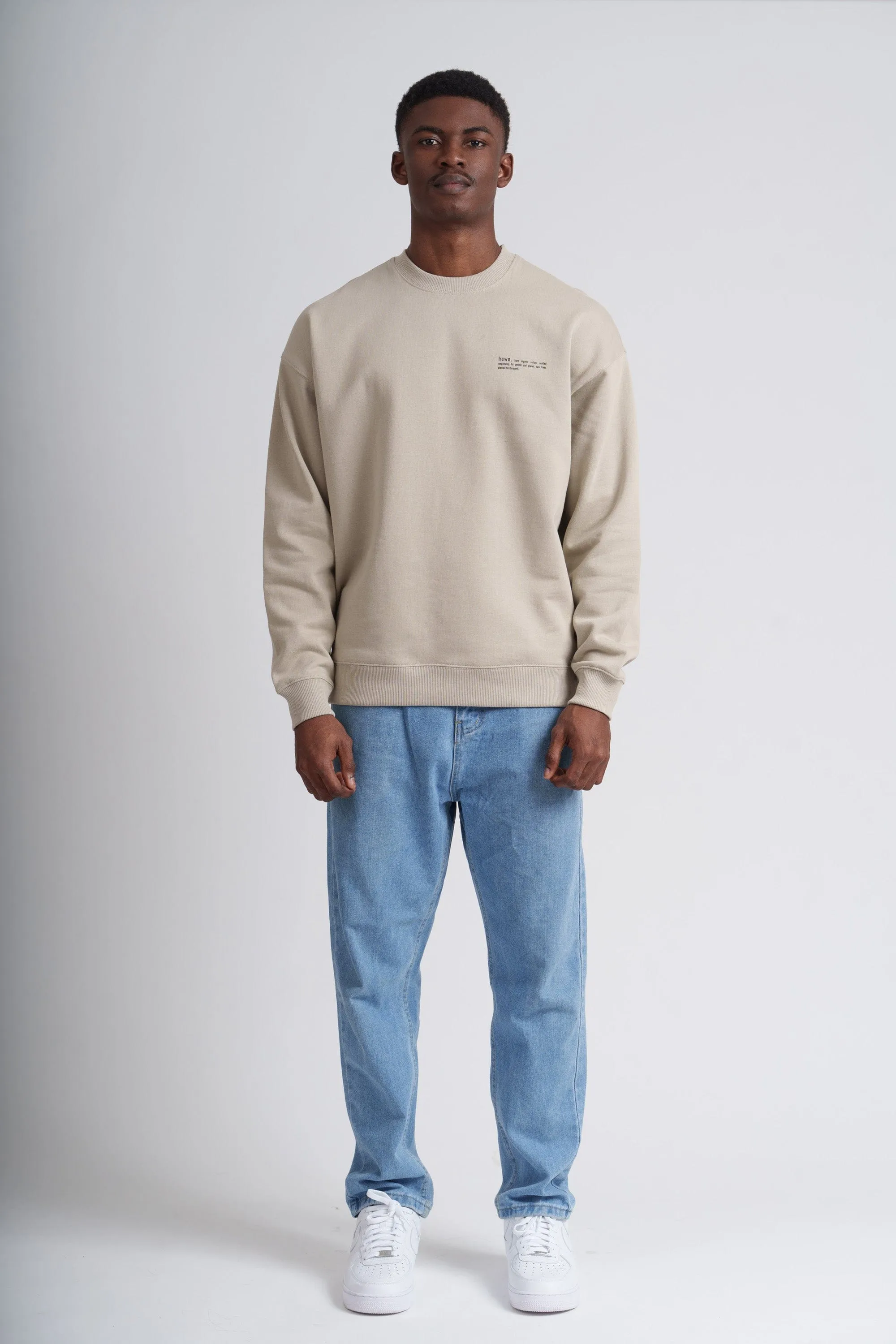 Men's Organic Cotton Signature Oversized Sweatshirt | Limestone Grey