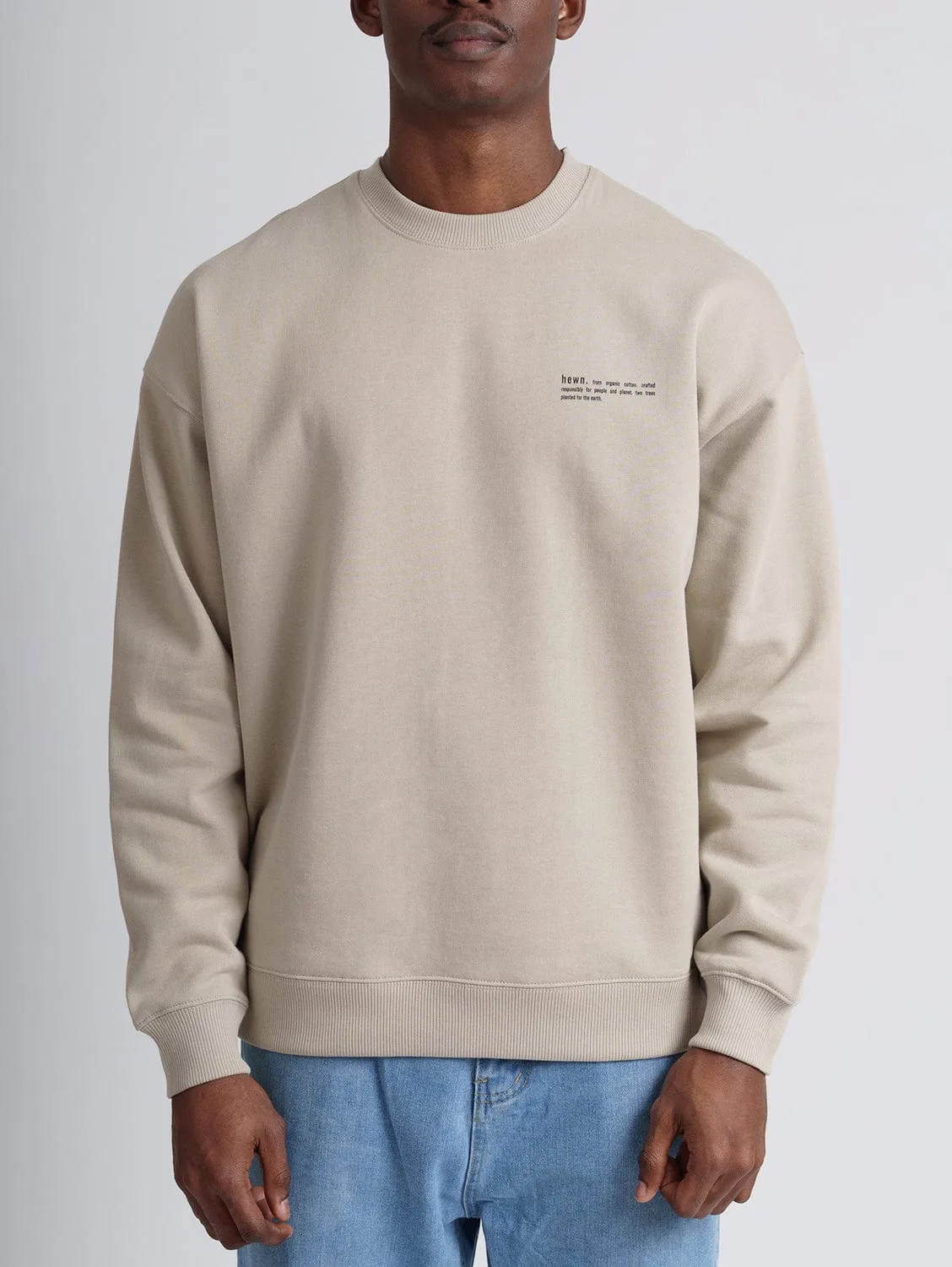 Men's Organic Cotton Signature Oversized Sweatshirt | Limestone Grey