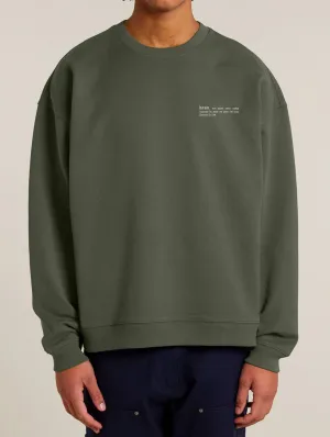 Men's Organic Cotton Signature Oversized Sweatshirt | Pine Green Khaki