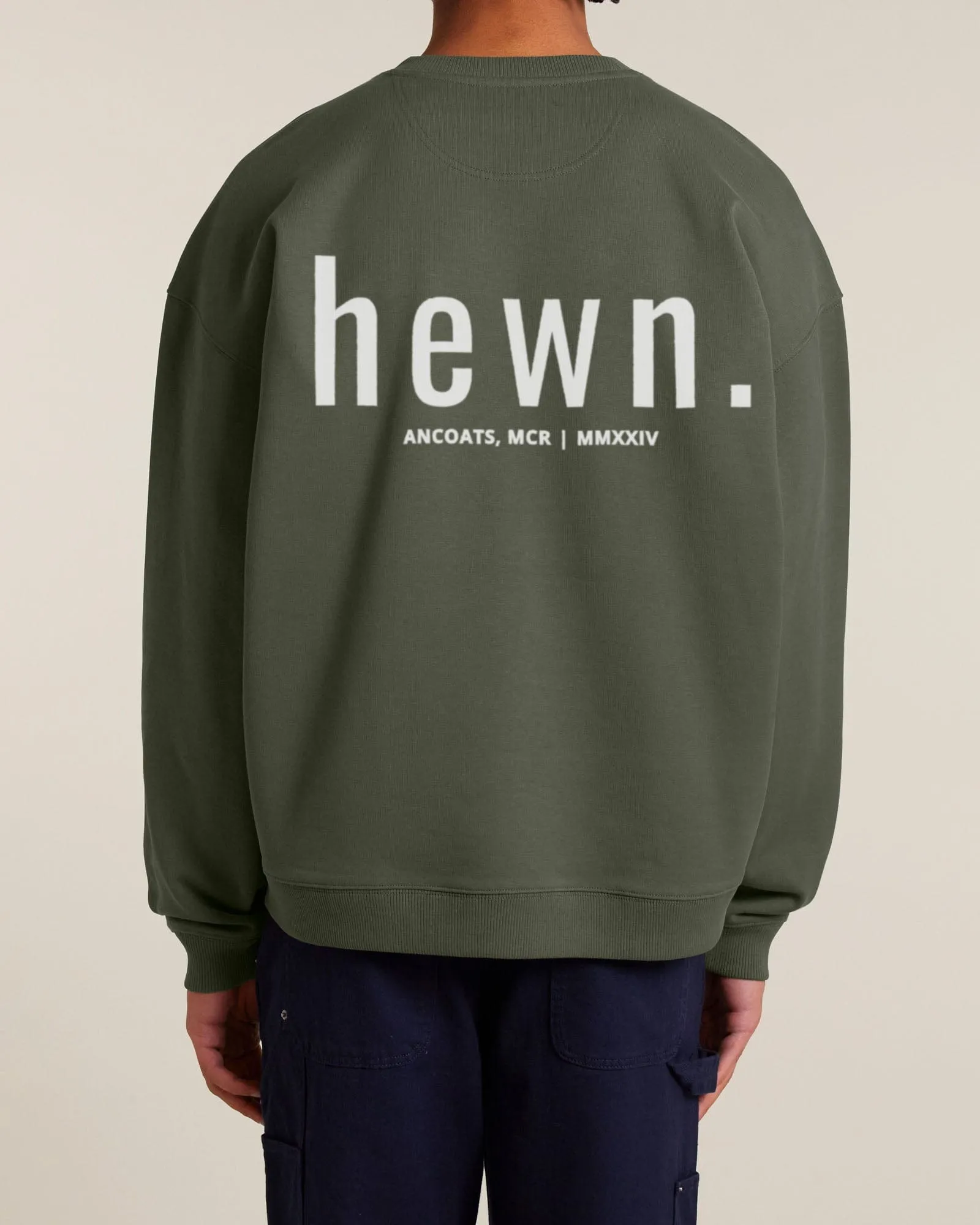 Men's Organic Cotton Signature Oversized Sweatshirt | Pine Green Khaki