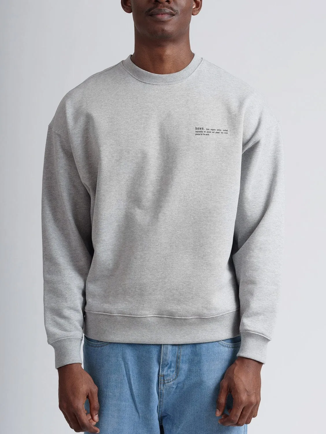 Men's Organic Cotton Signature Oversized Sweatshirt | Rock Grey Marl