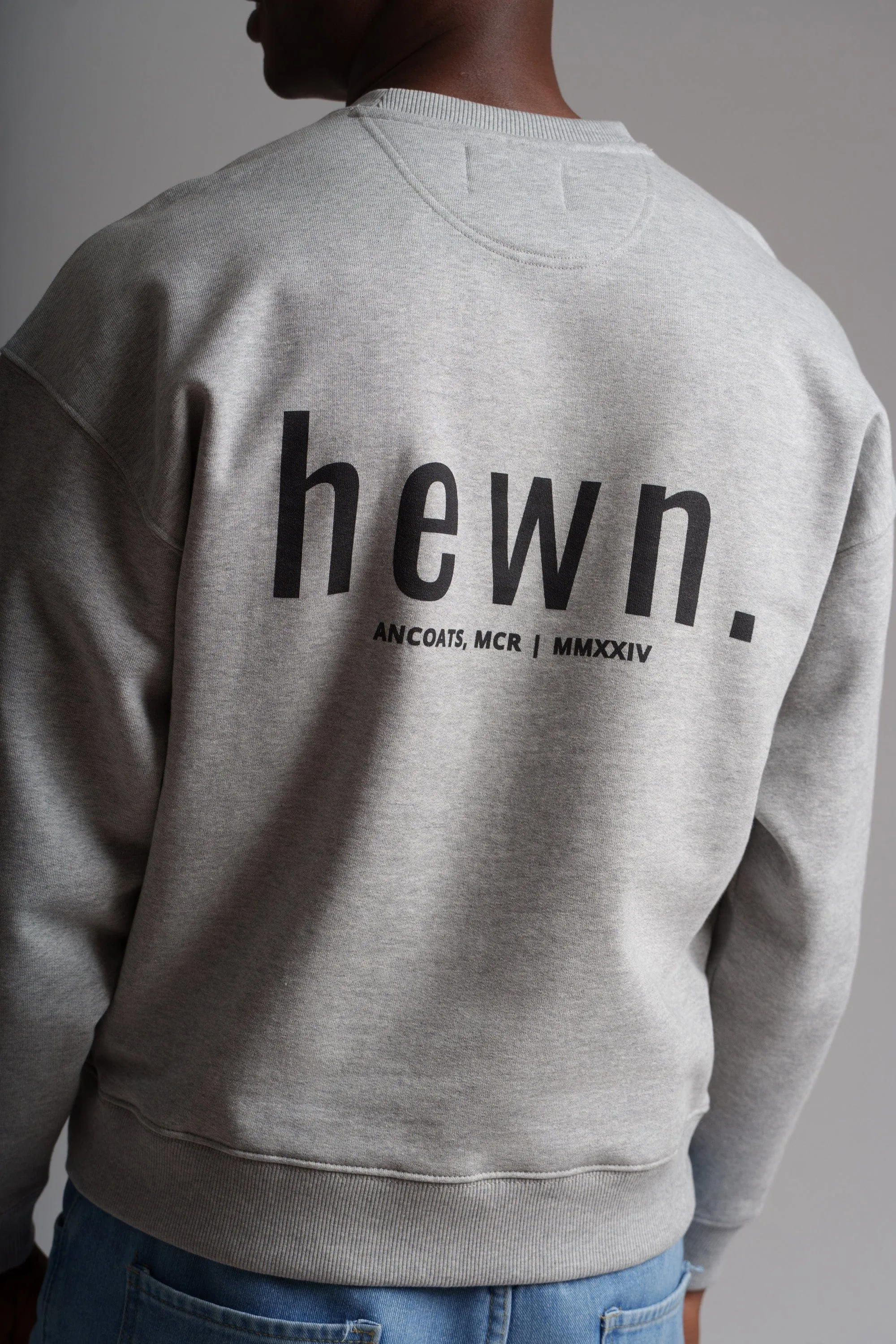 Men's Organic Cotton Signature Oversized Sweatshirt | Rock Grey Marl