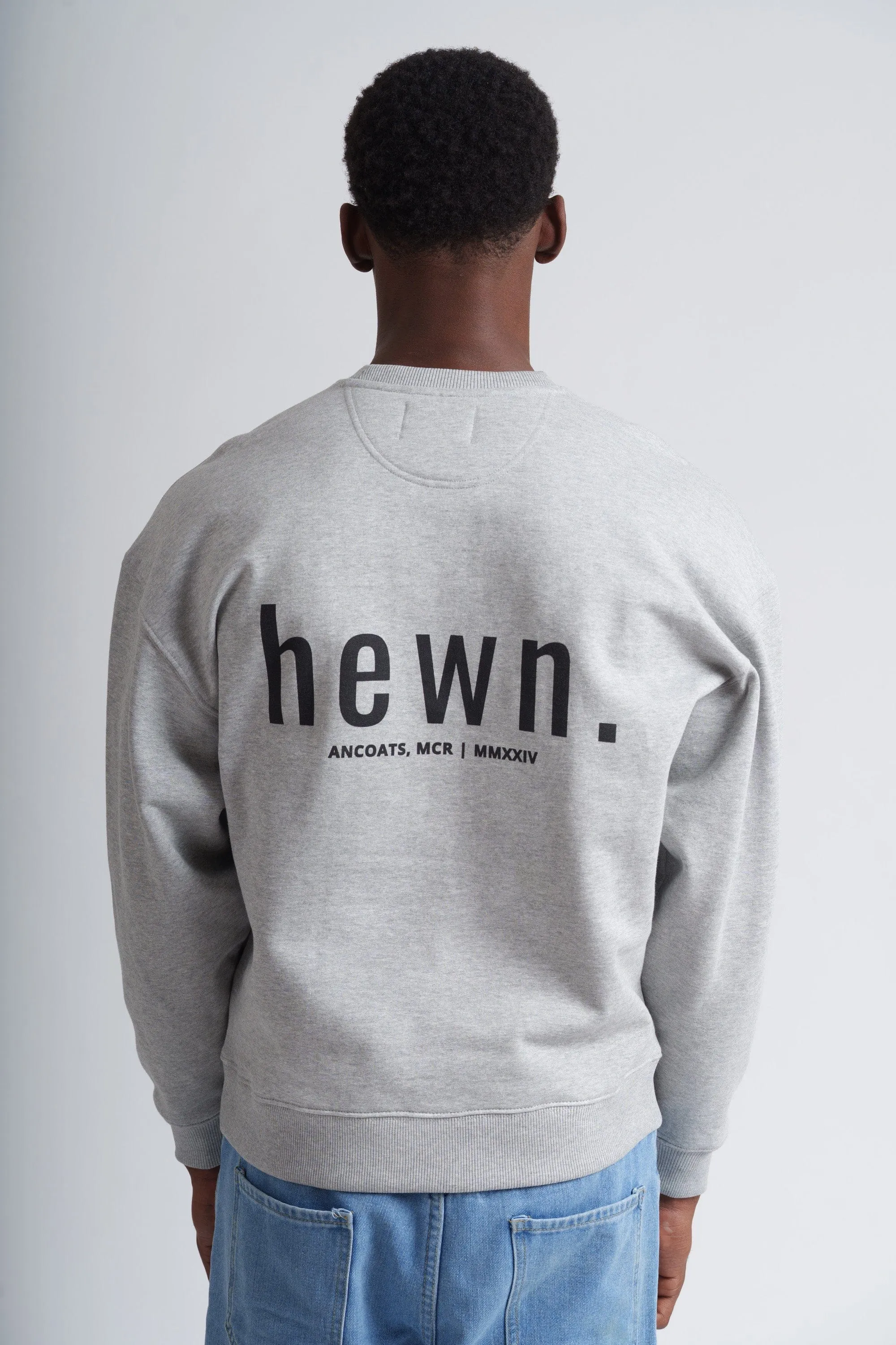 Men's Organic Cotton Signature Oversized Sweatshirt | Rock Grey Marl