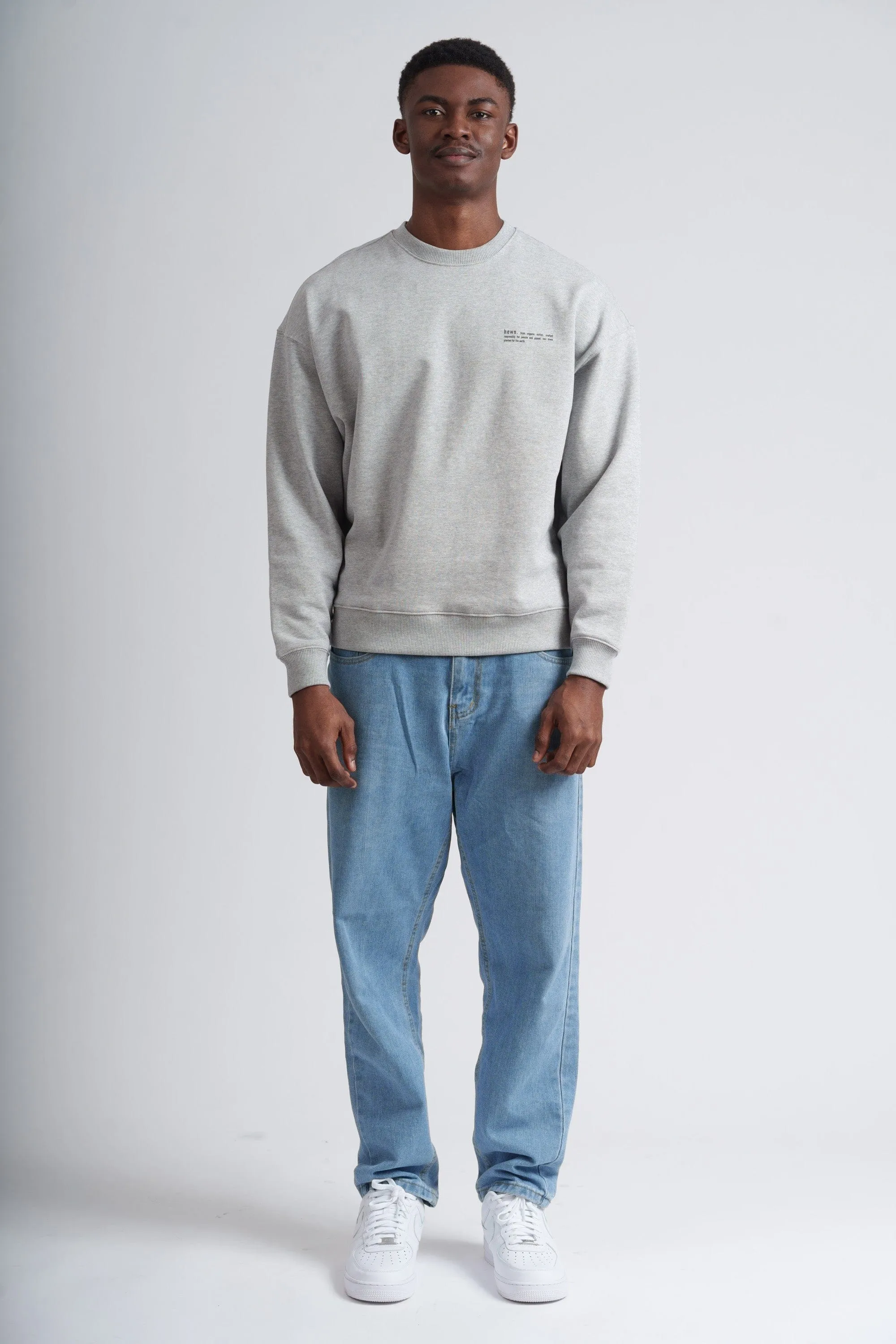 Men's Organic Cotton Signature Oversized Sweatshirt | Rock Grey Marl