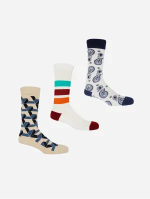 Men??s Organic Cotton Sock Bundle | Beige Multi