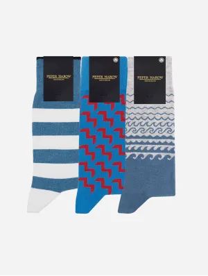 Men's Organic Cotton Sock Bundle | Blue Multi