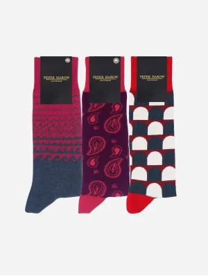 Men??s Organic Cotton Sock Bundle | Red Multi