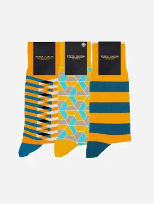 Men??s Organic Cotton Sock Bundle | Yellow Multi