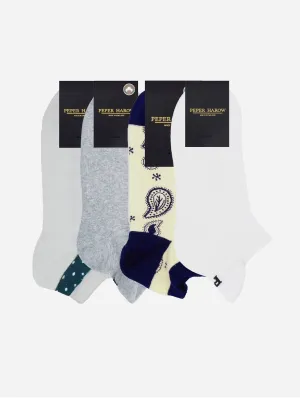 Men??s Organic Cotton Trainer Sock Bundle | White & Grey