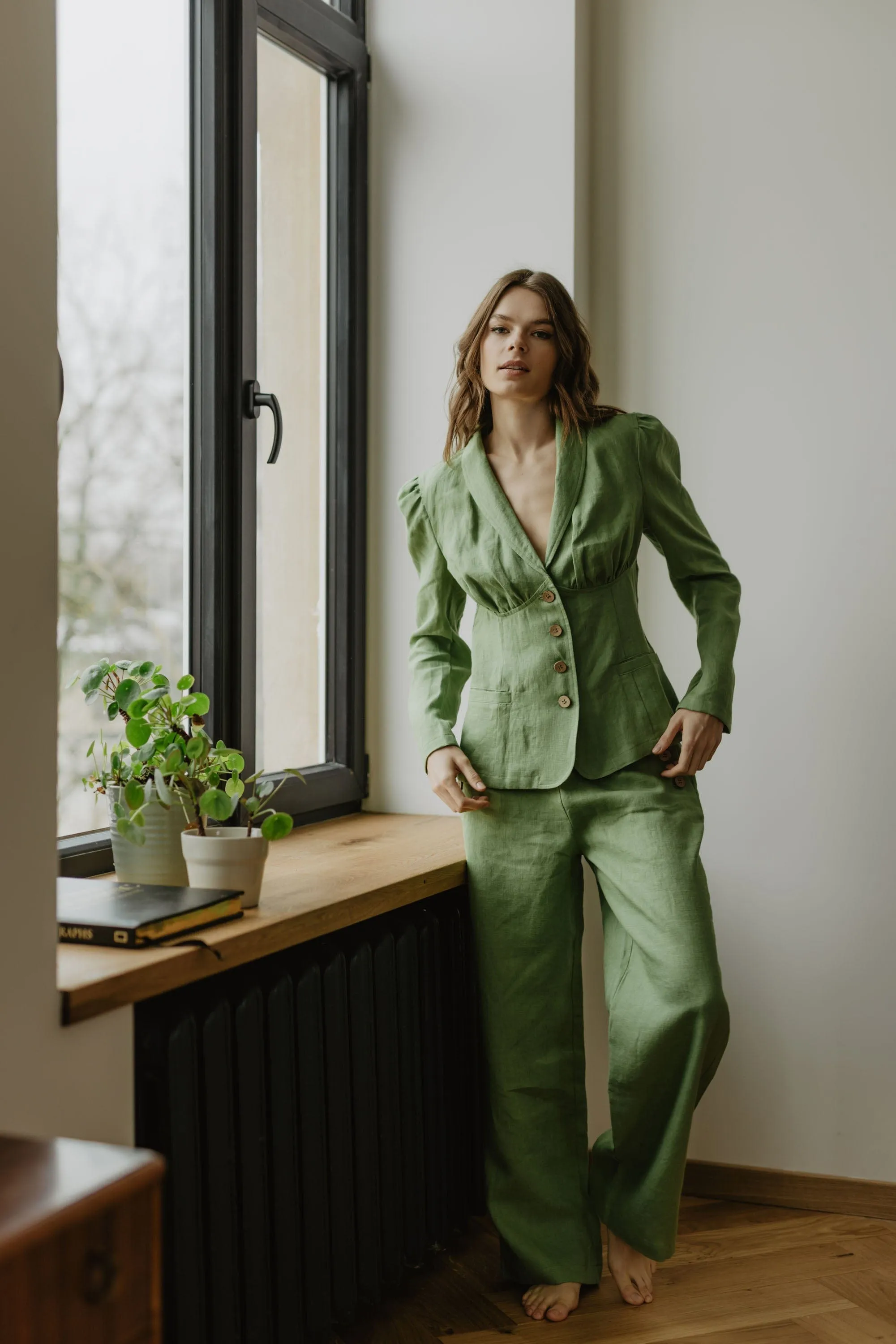 Neringa Women's Linen Blazer | Multiple Colours