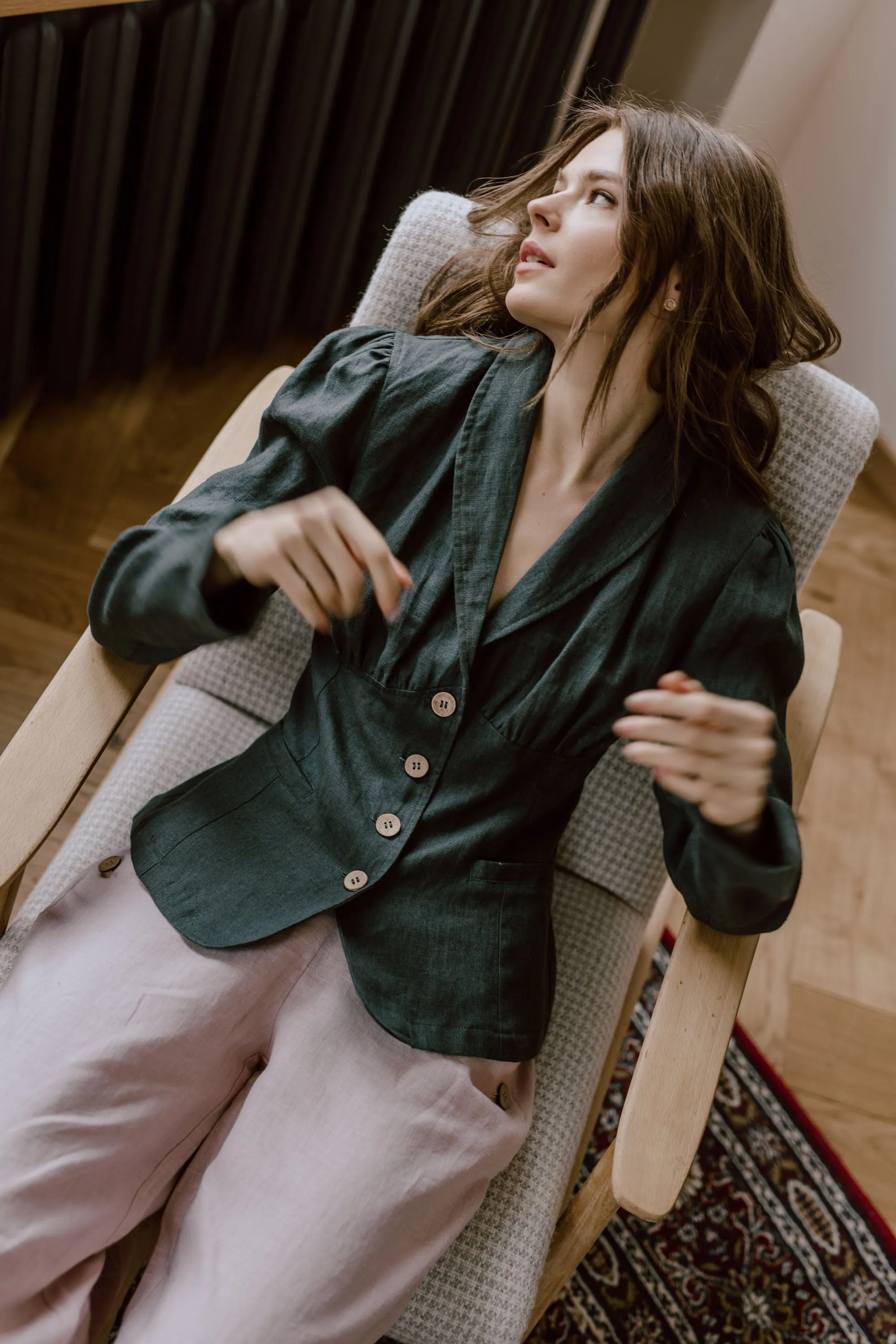 Neringa Women's Linen Blazer | Multiple Colours