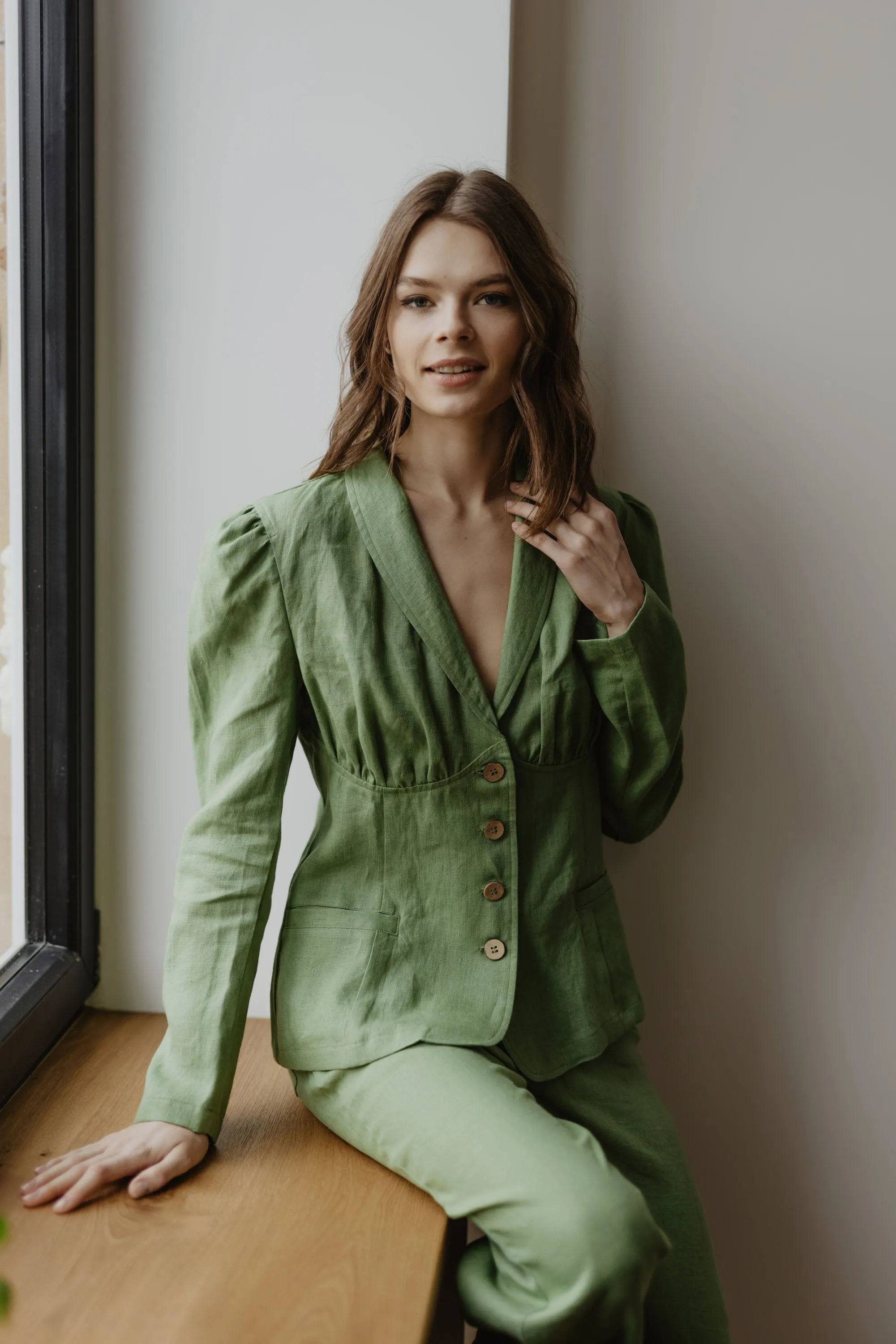 Neringa Women's Linen Blazer | Multiple Colours